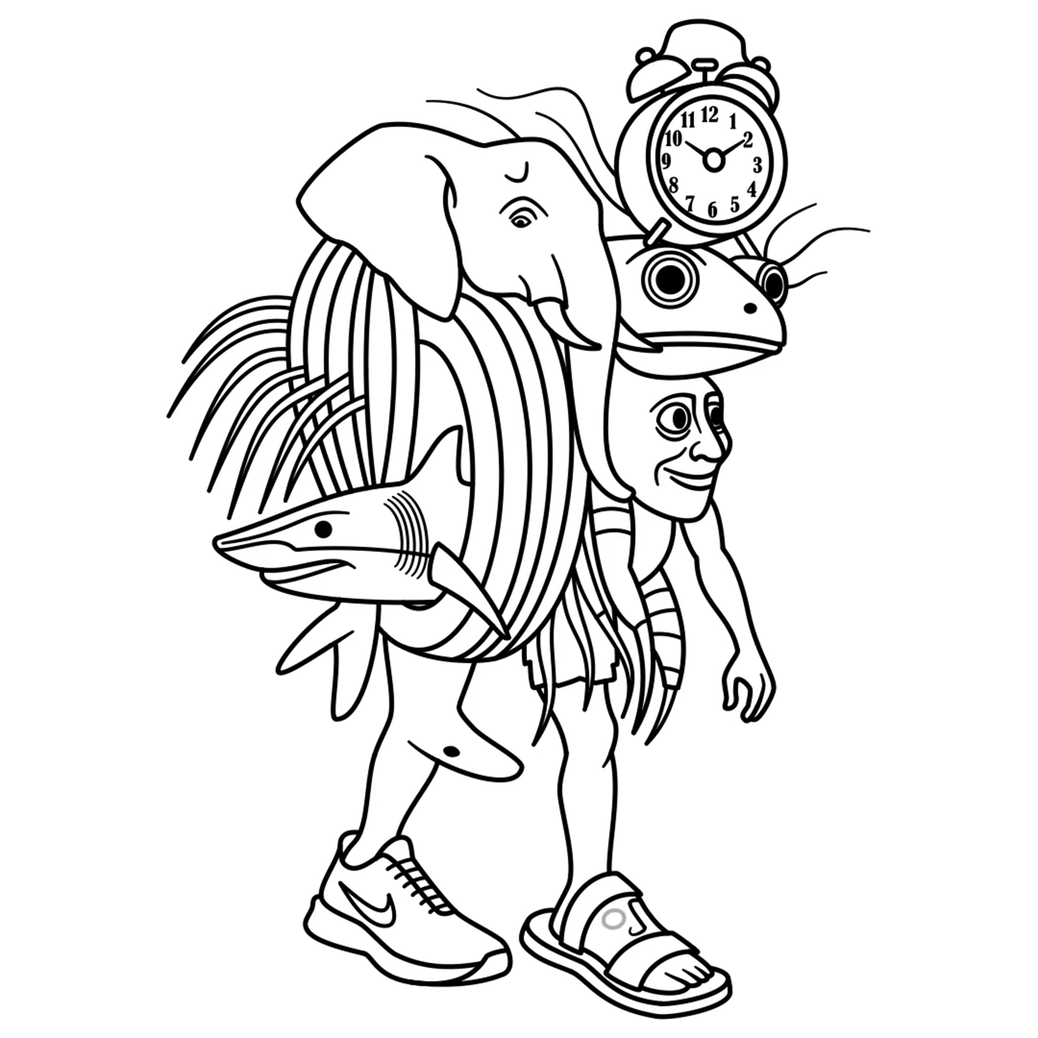 coloriage Italian Brainrot pour enfants a imprimer 1