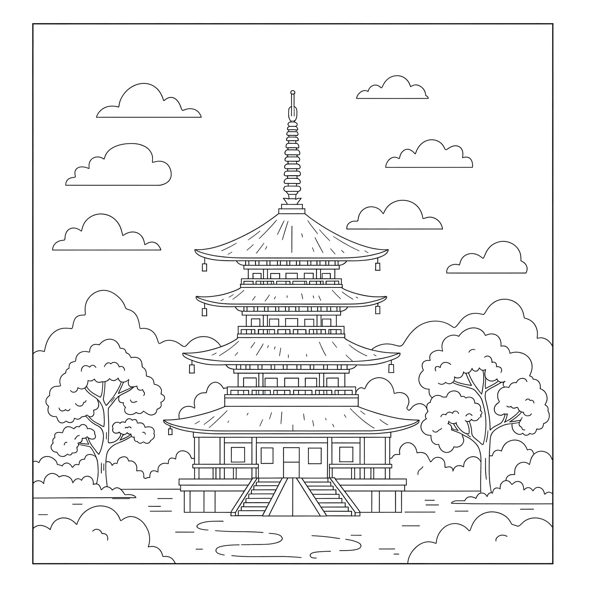 coloriage Japon et découpage à imprimer