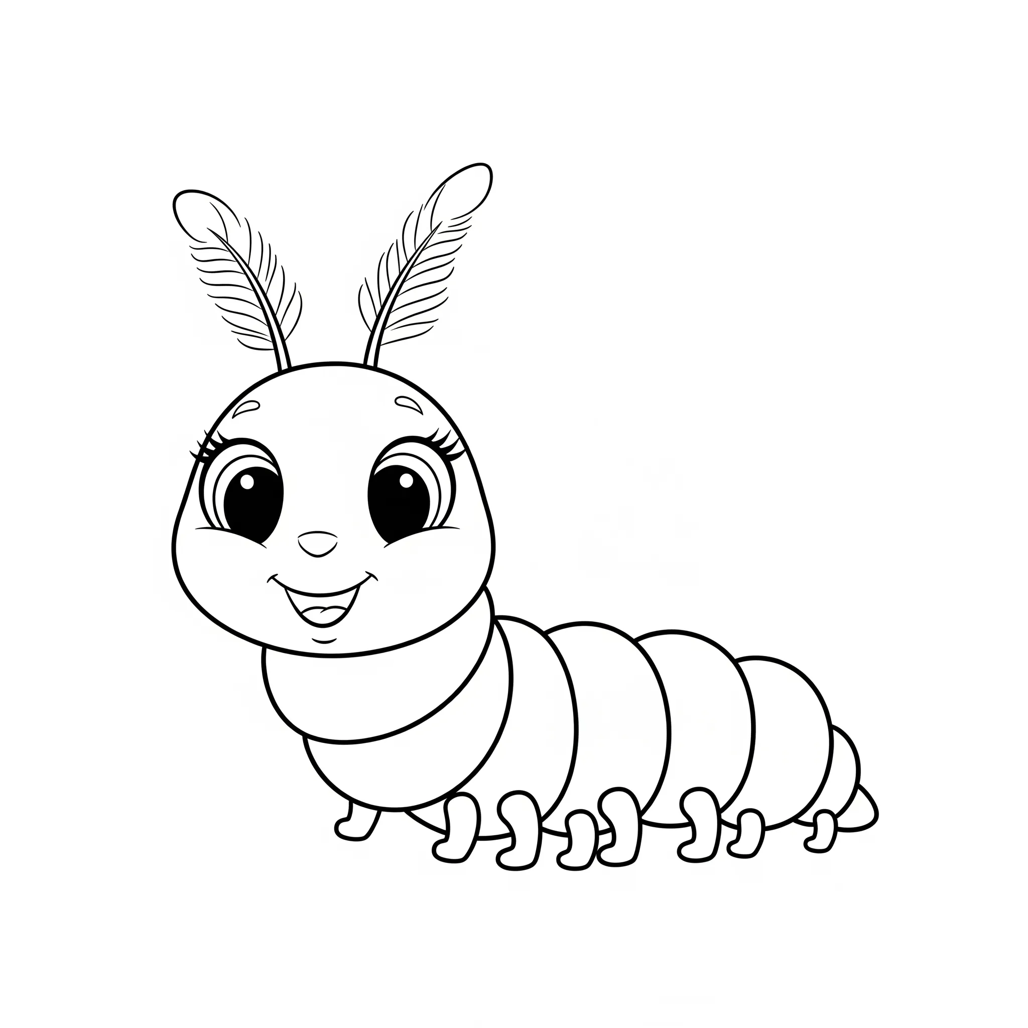 coloriage La Chenille Rêveuse pour enfant de 4 ans