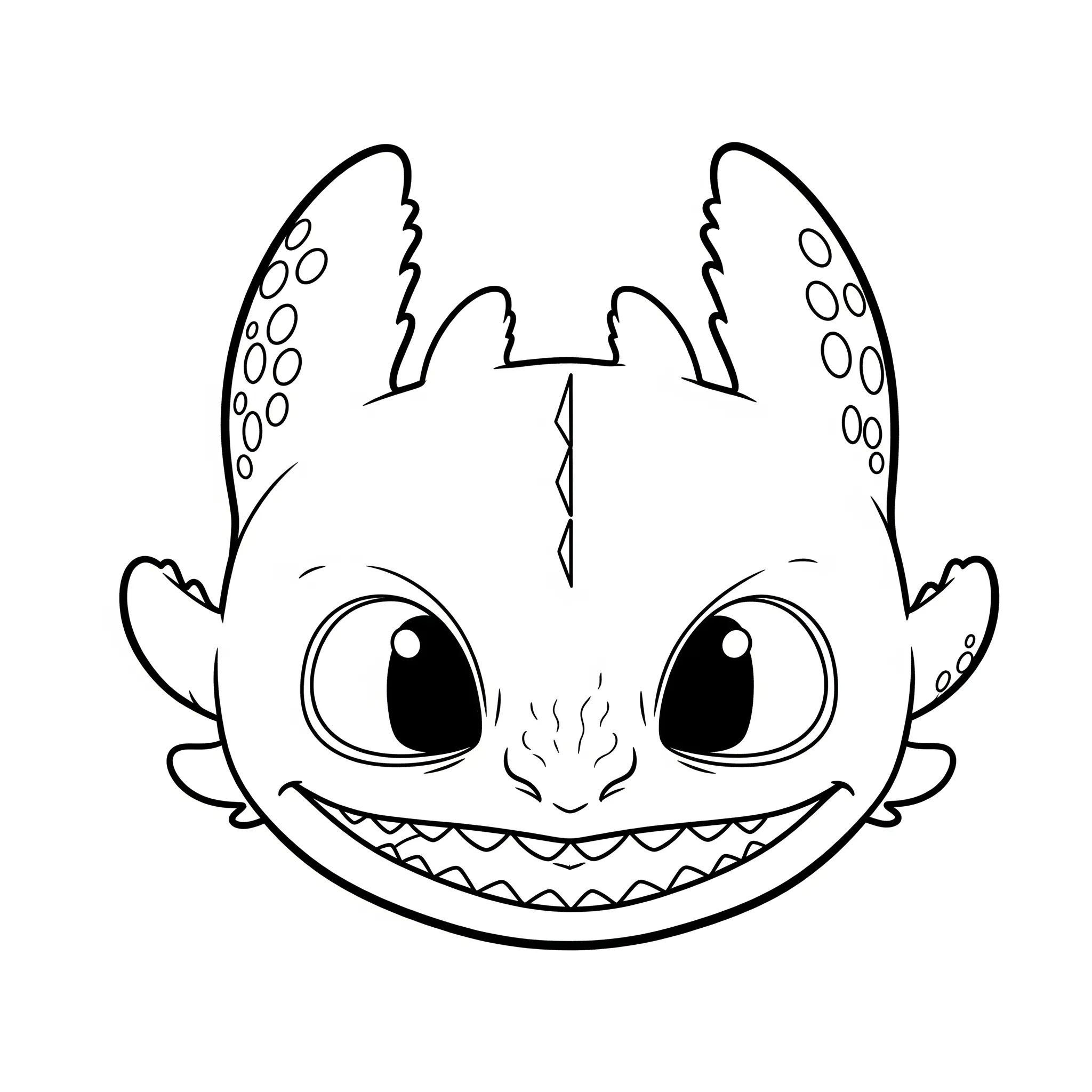 coloriage La tête de Krokmou pour enfant de à imprimer