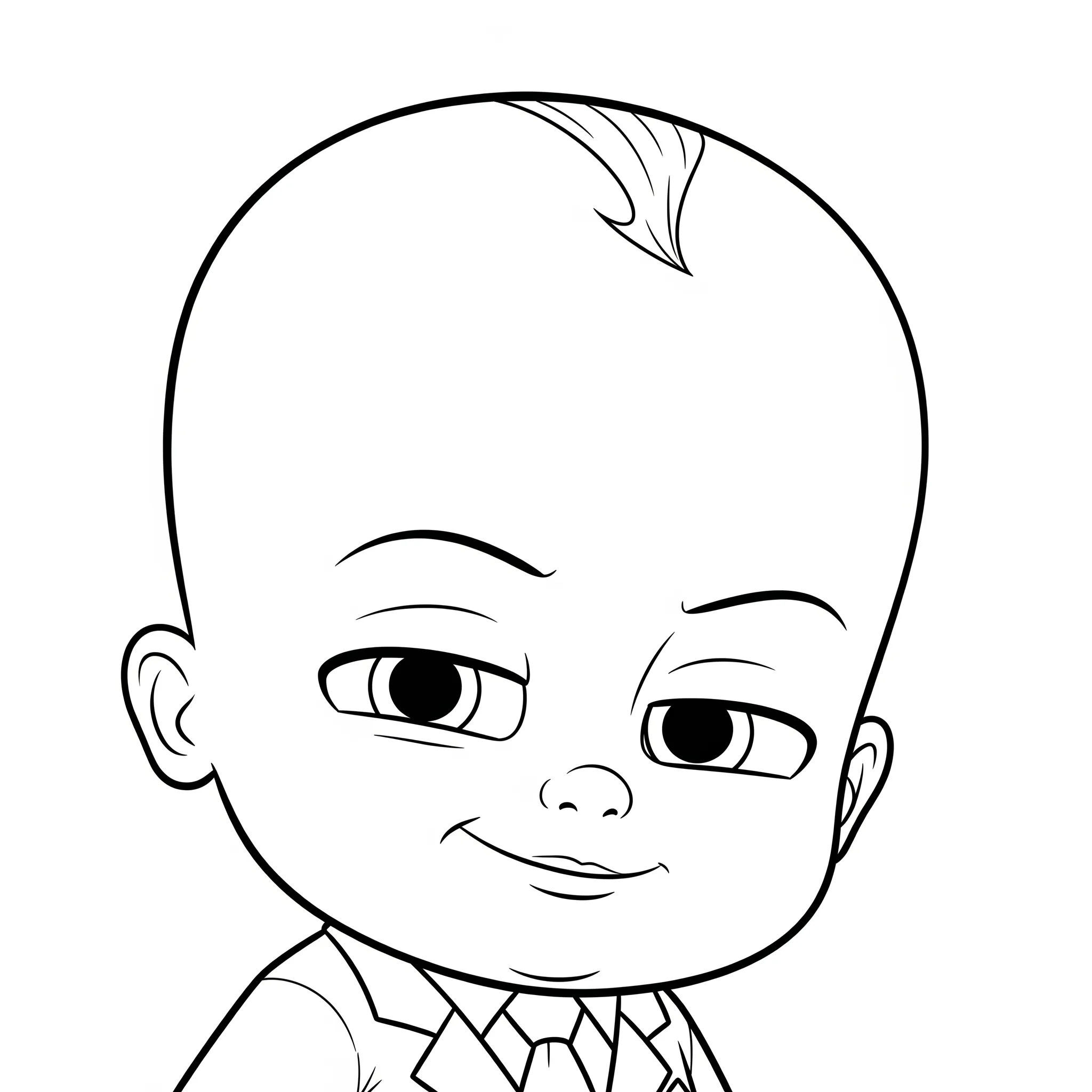 coloriage Le Visage de Baby Boss en Gros Plan à imprimer pour enfant de 2 ans