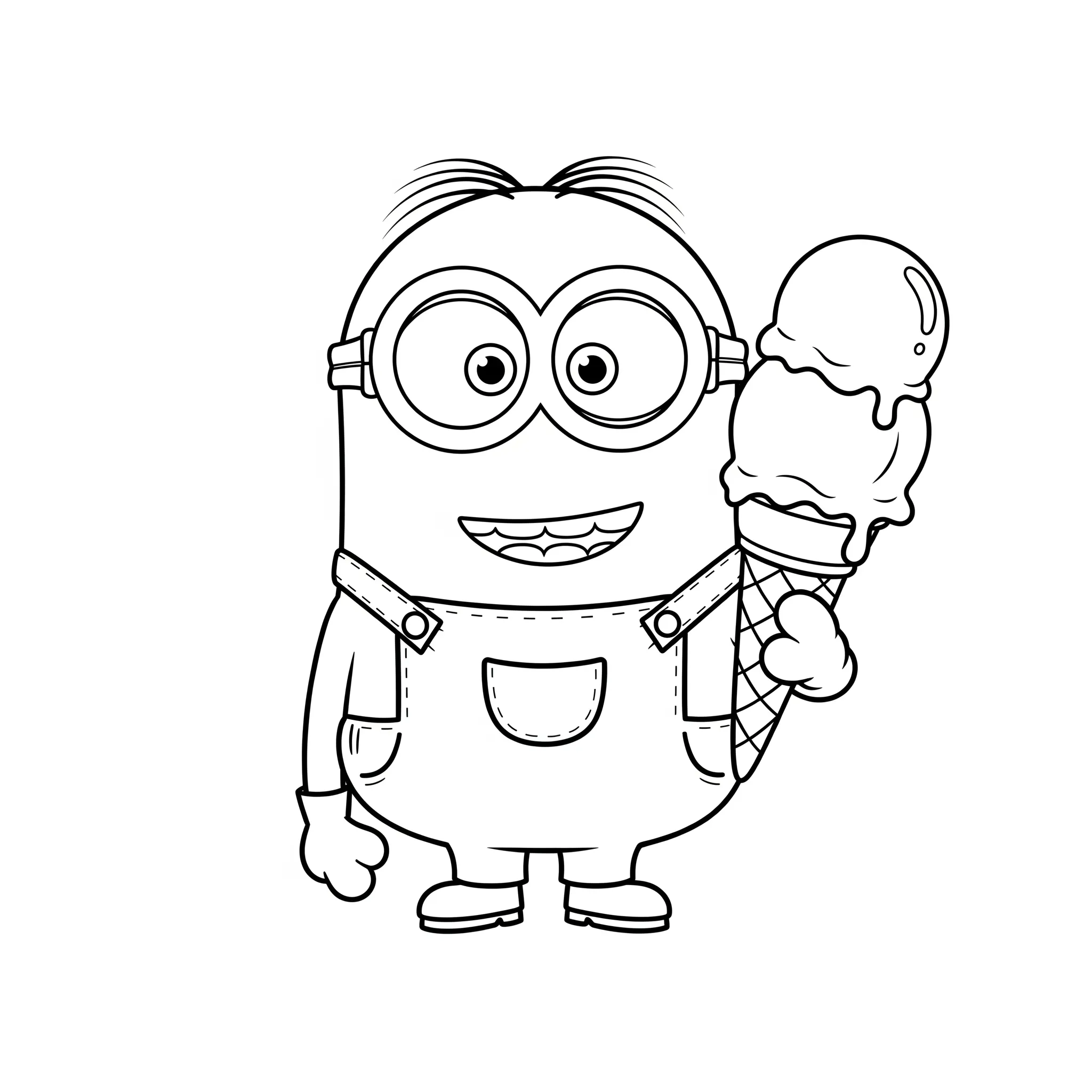 coloriage Minion et Glace a imprimer gratuit