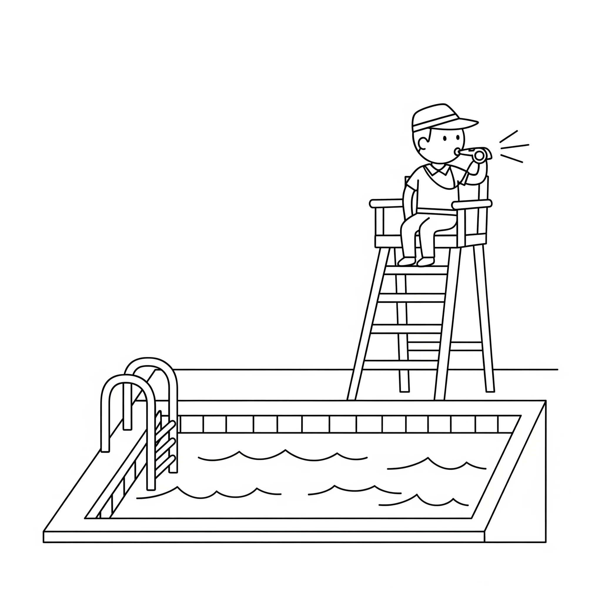 coloriage Piscine pour enfants à imprimer