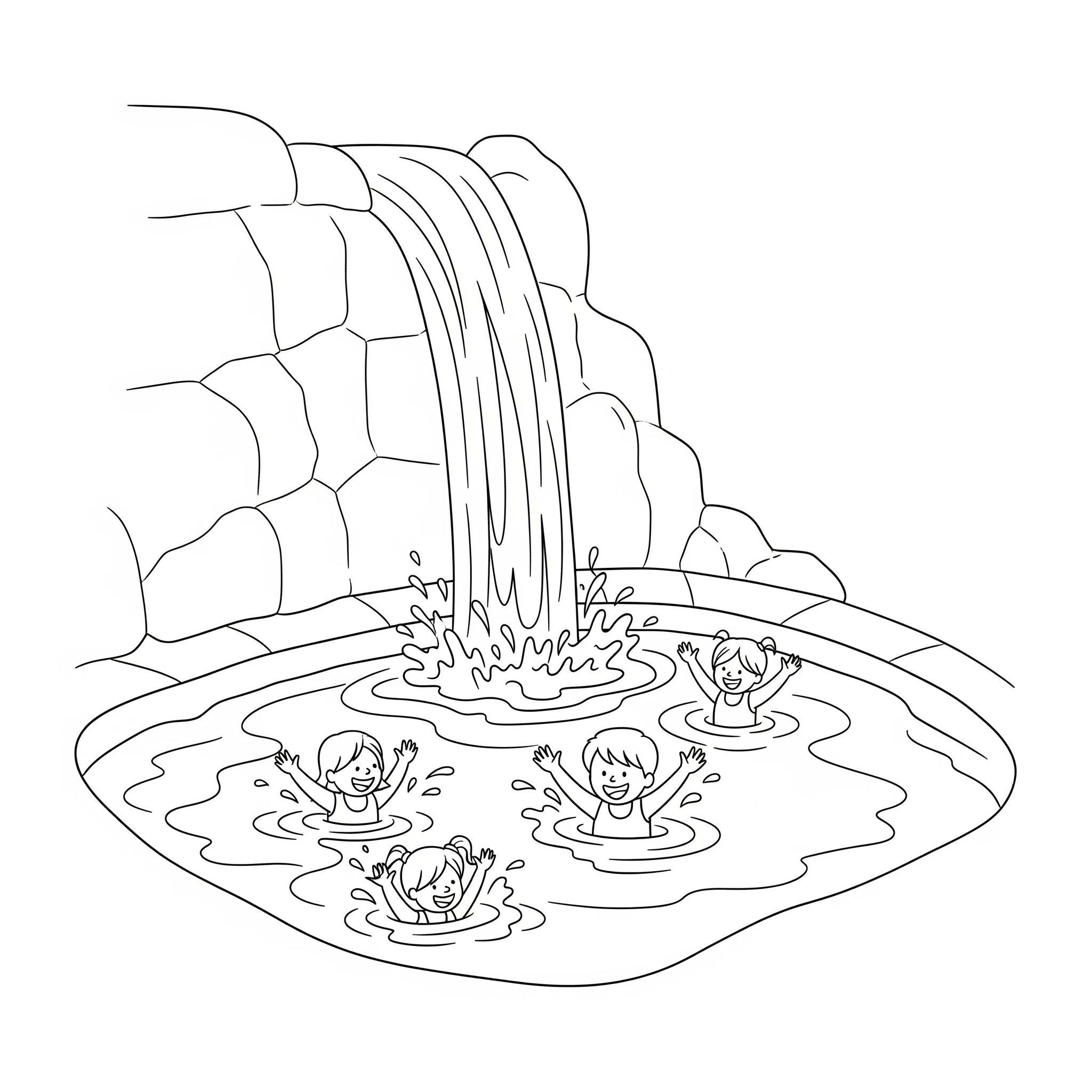 image pour coloriage Piscine enfant