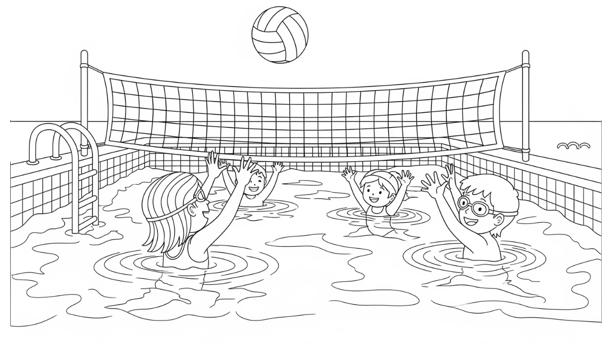 coloriage Piscine et dessin a imprimer
