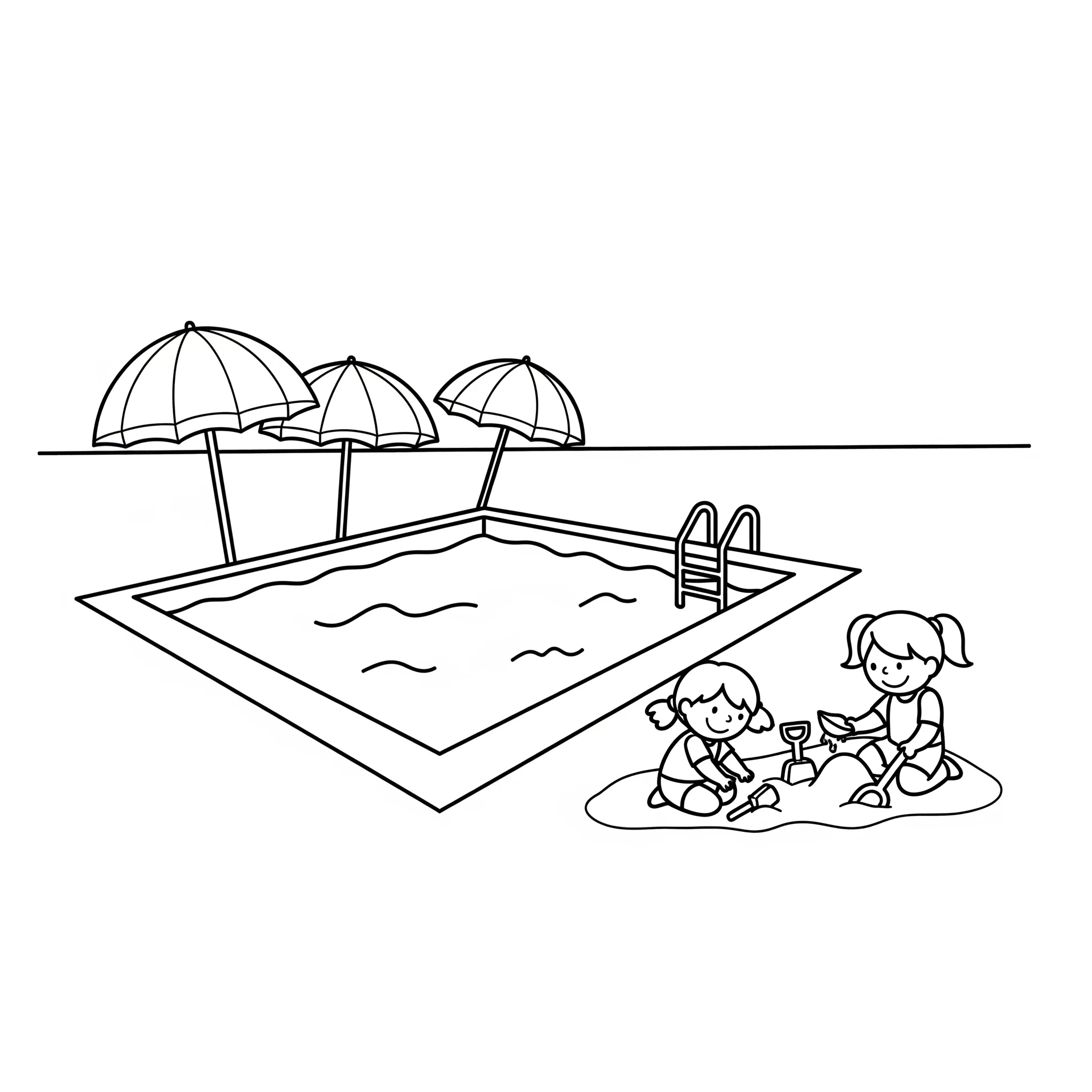 coloriage Piscine a dessiner en ligne