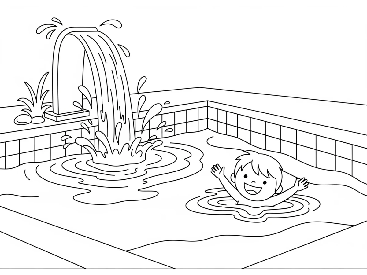 coloriage Piscine pour primaire