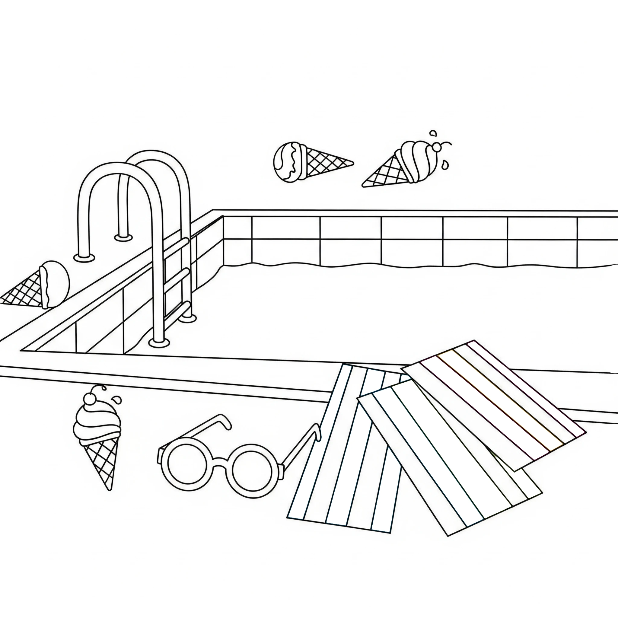 coloriage Piscine pour enfants a imprimer gratuit