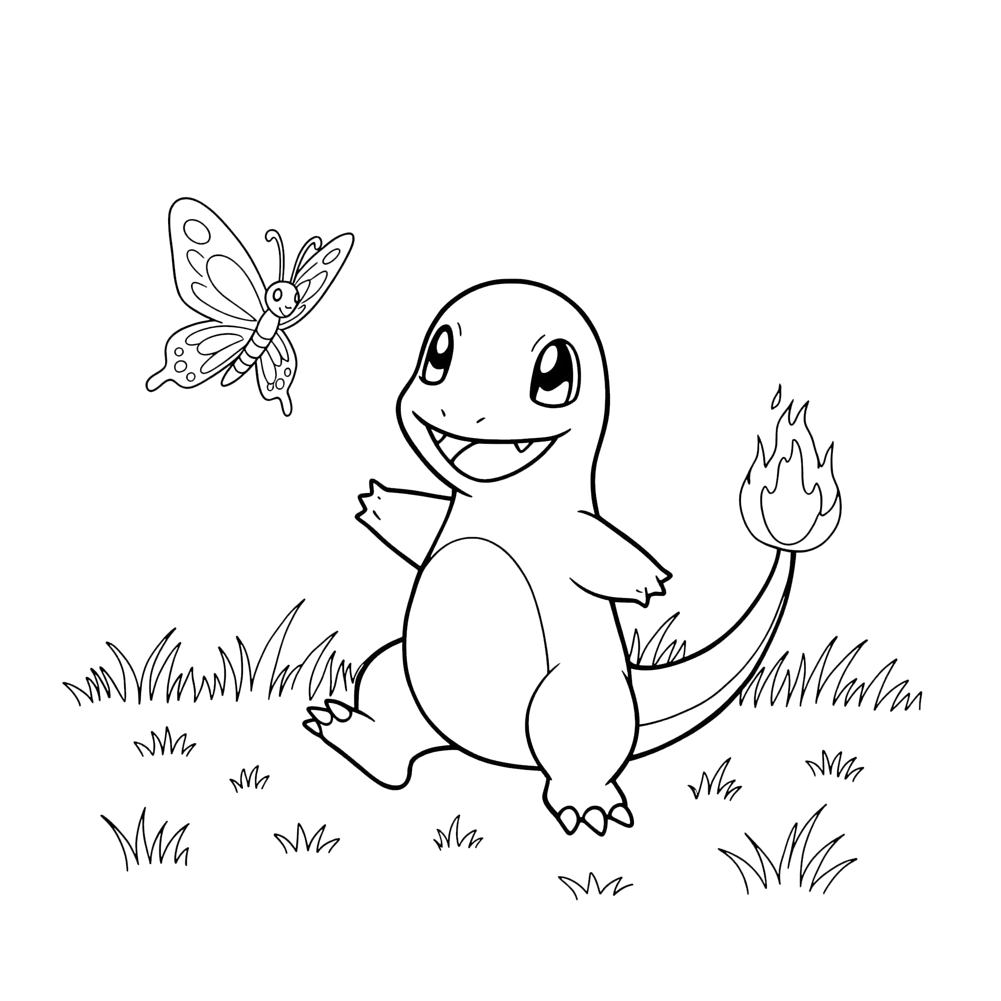 coloriage Salameche pour enfants à imprimer