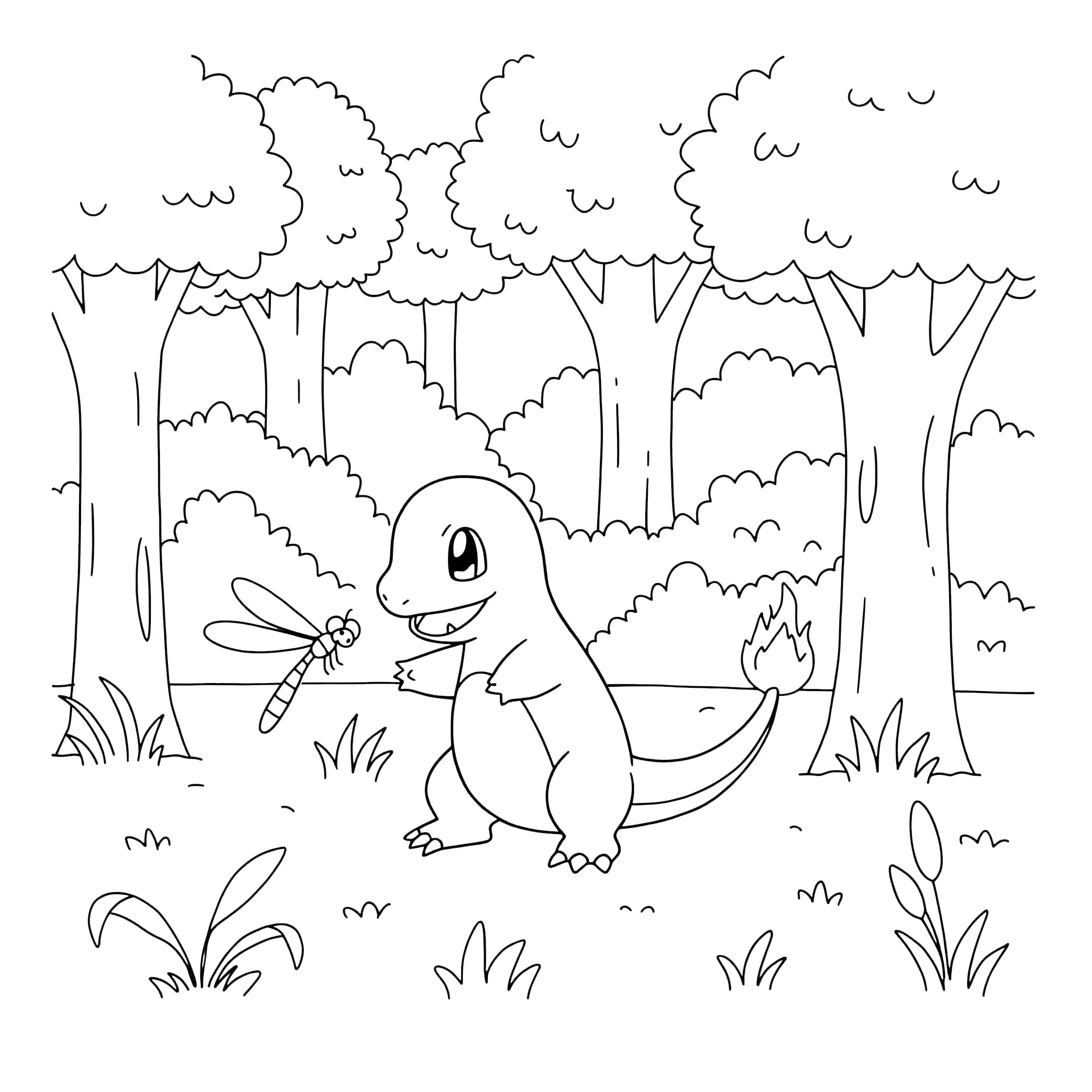coloriage Salameche a colorier en ligne gratuitement