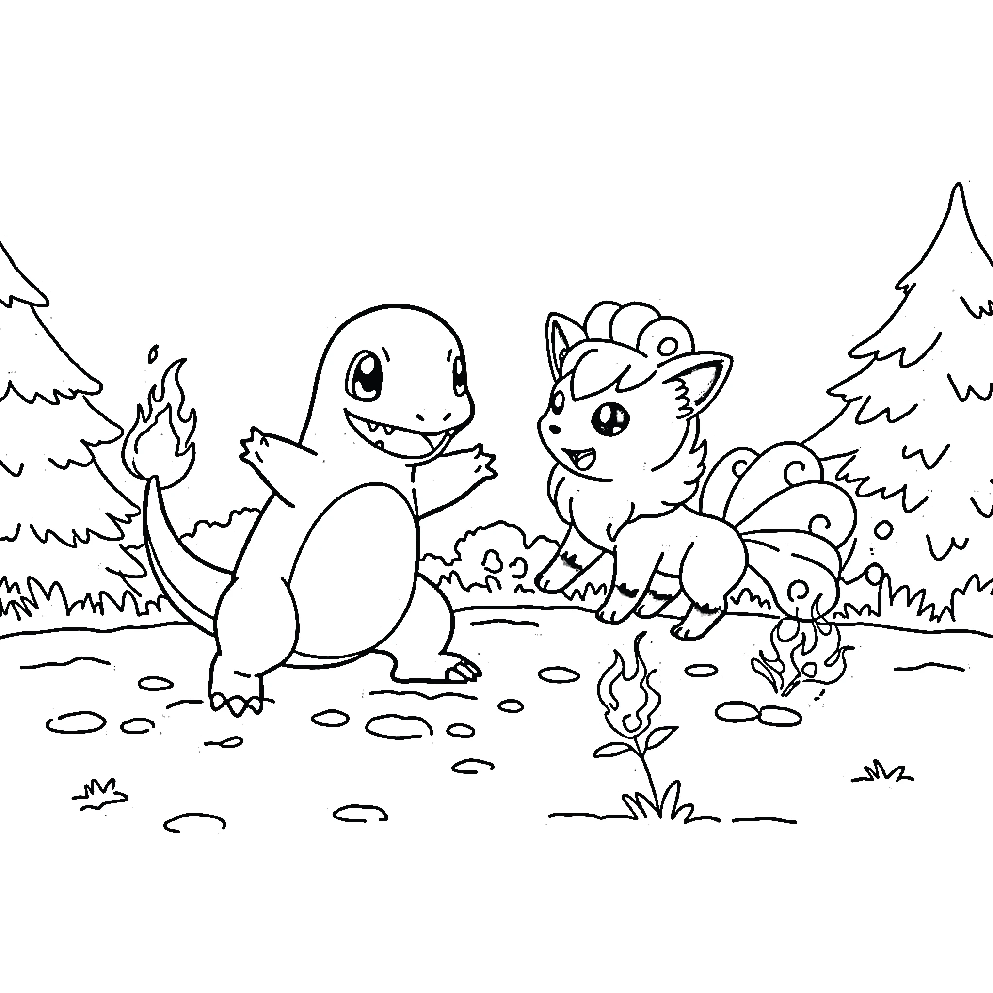 coloriage Salameche à imprimer pdf 1