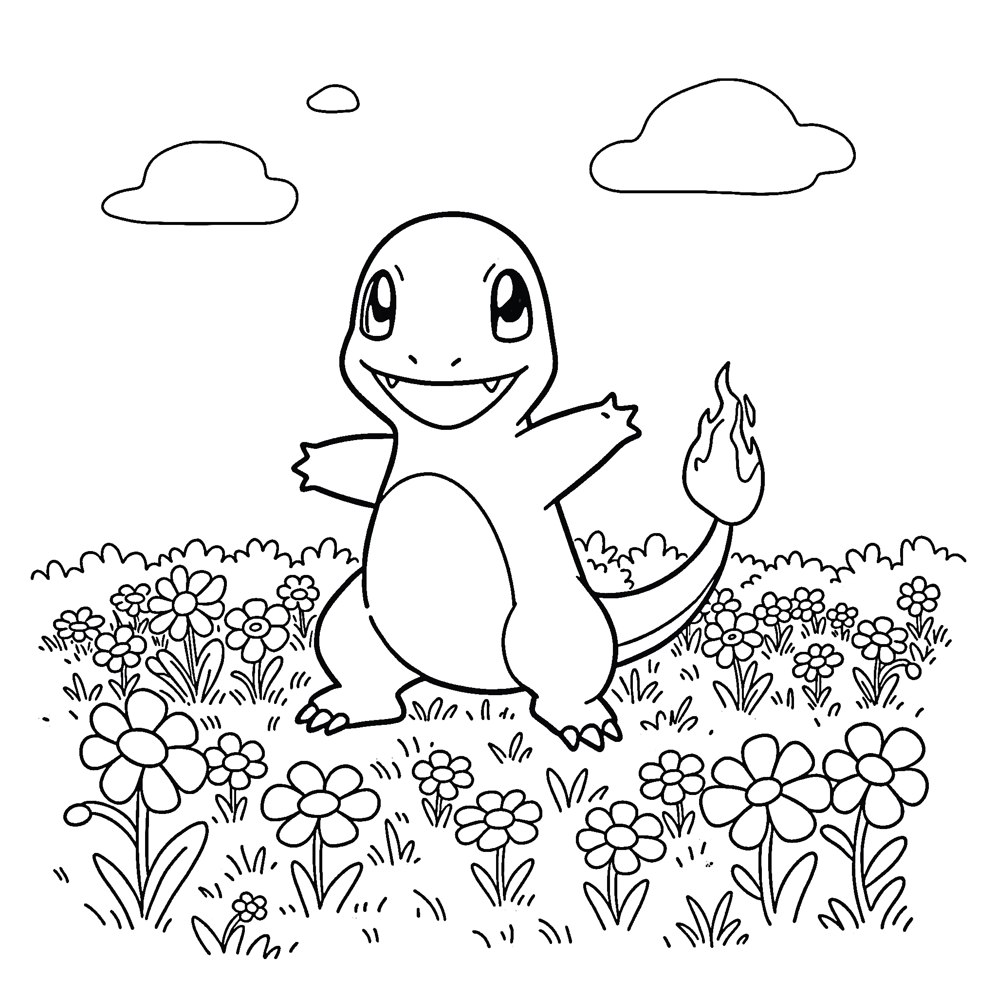coloriage Salameche pour enfant de 6 ans