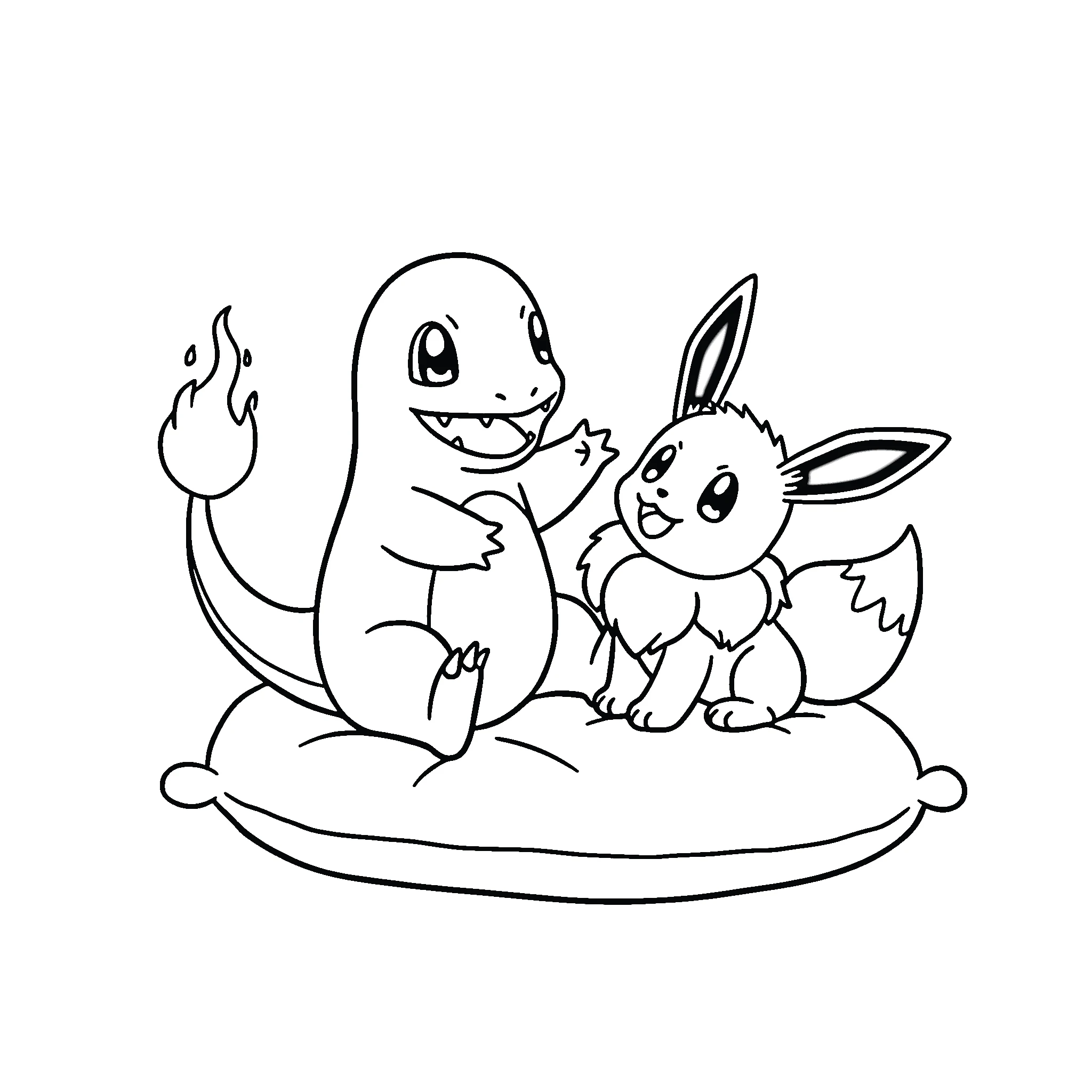 coloriage Salameche à imprimer kawaii 1