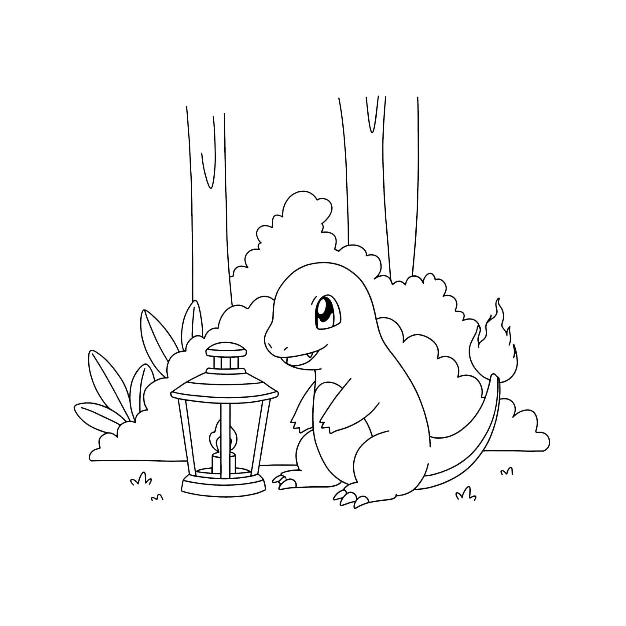 coloriage Salameche pour enfant de 4 ans