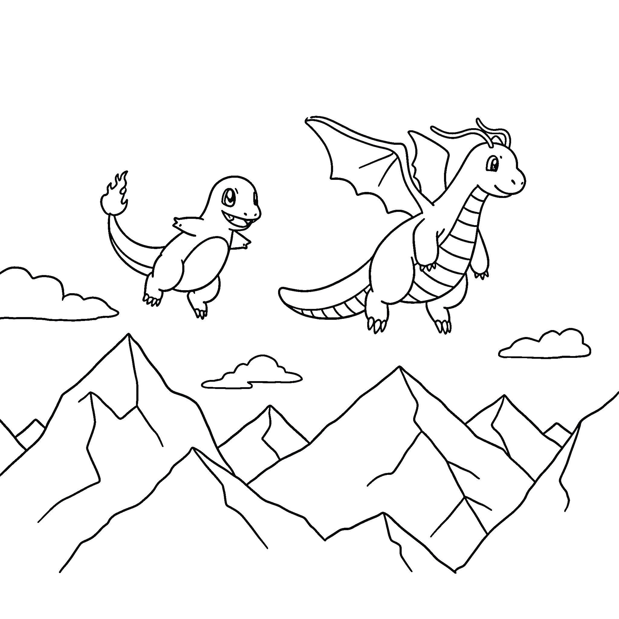 coloriage Salameche à imprimer pour enfant de 3 ans