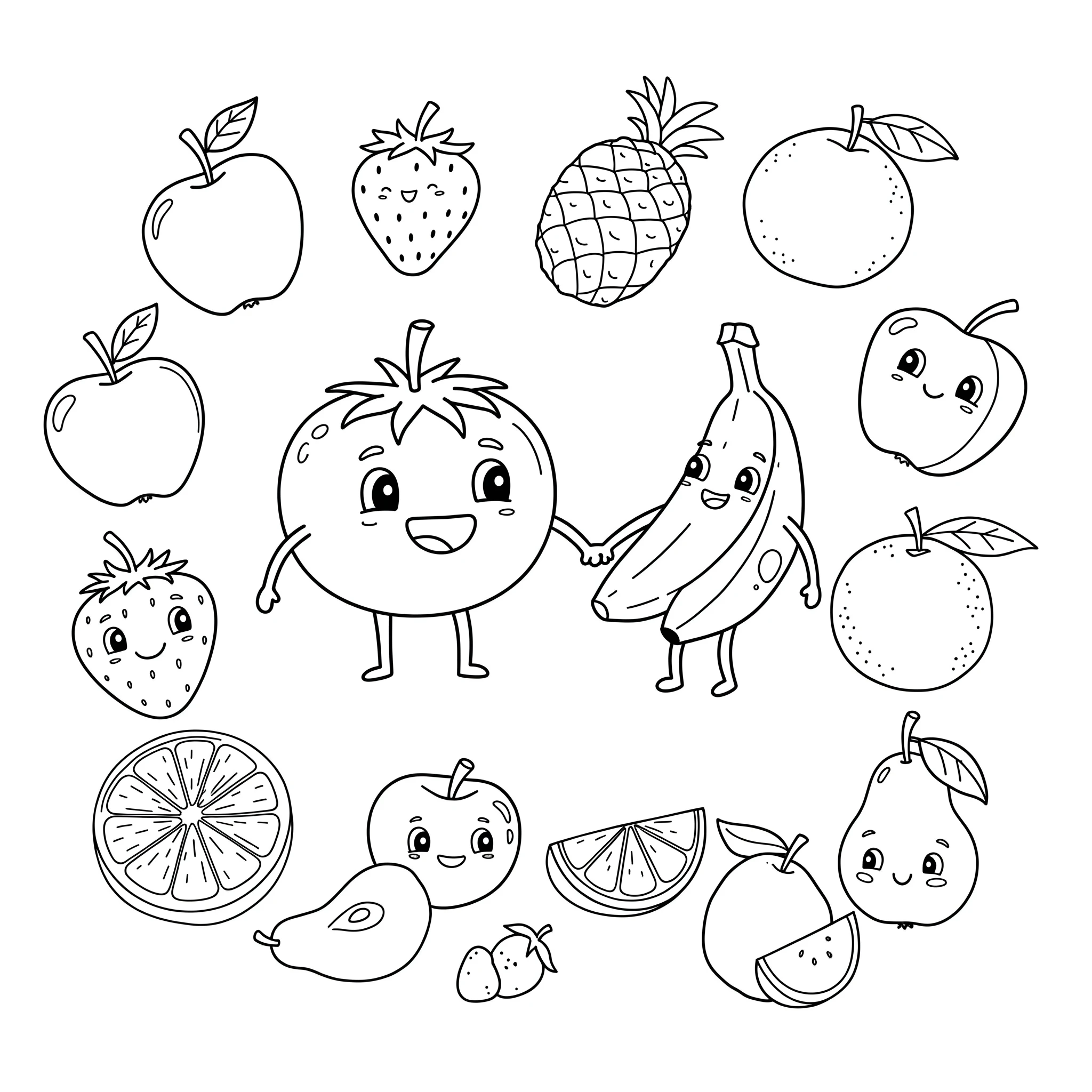 coloriage Tomate gratuit à imprimer 1
