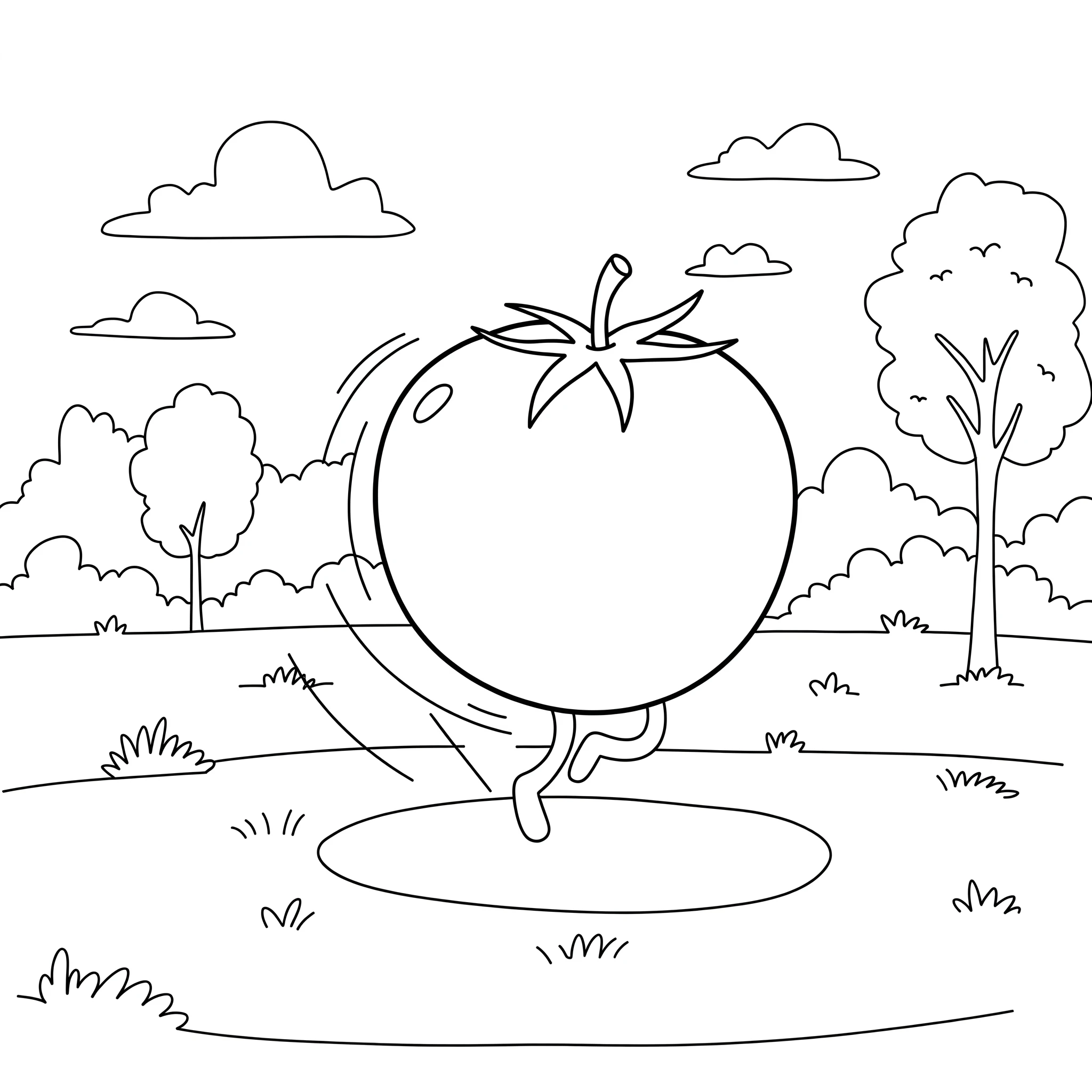 coloriage Tomate à imprimer pour enfant de 4 ans