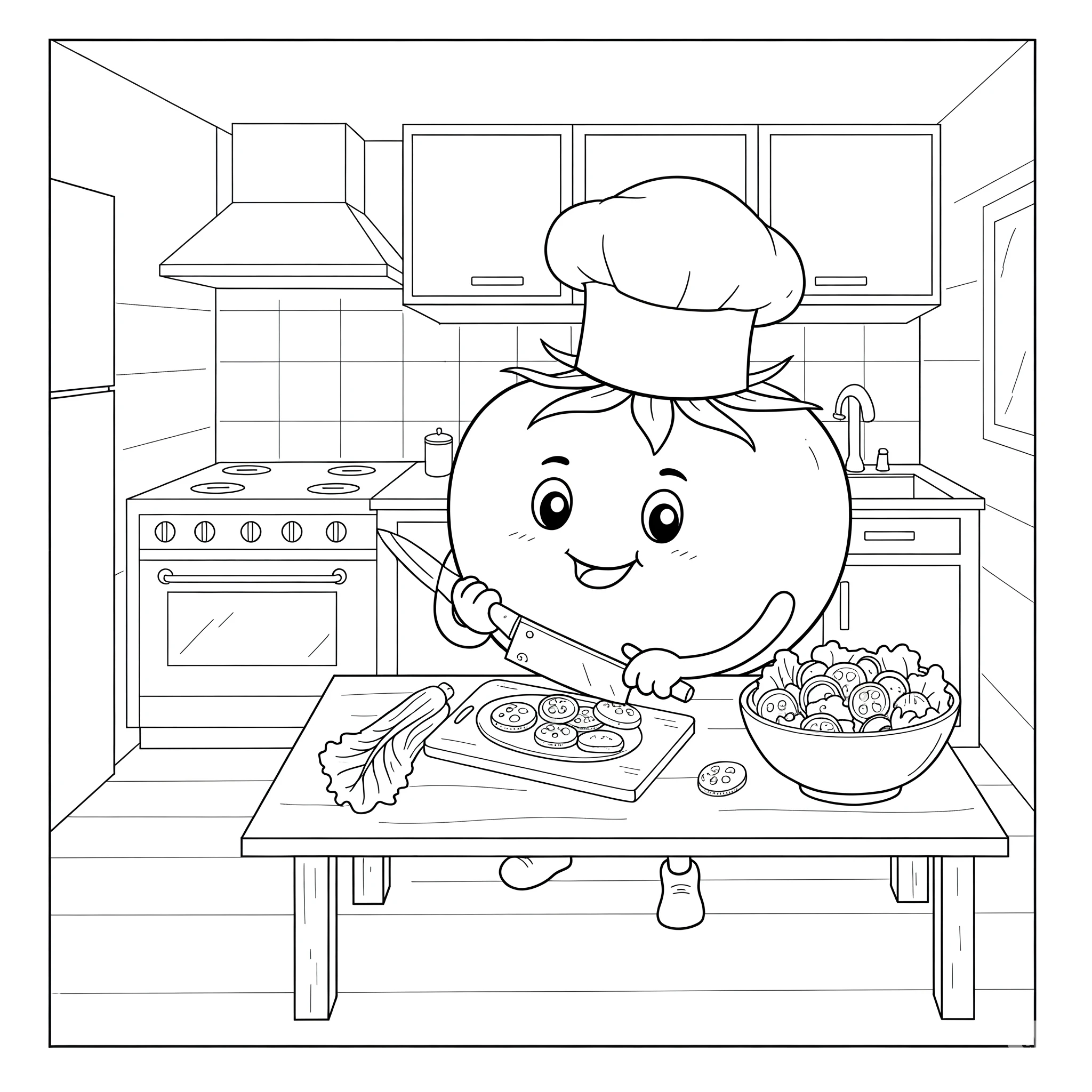 coloriage Tomate pour enfant gratuit