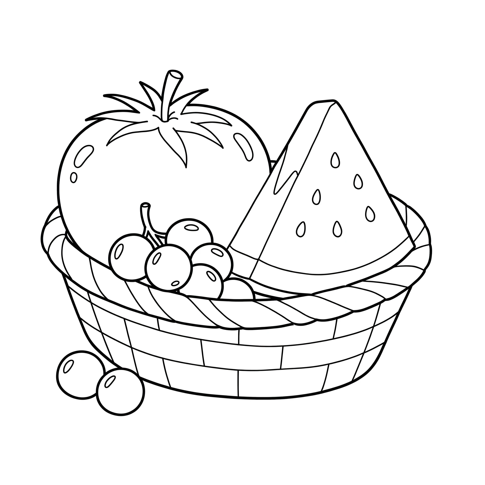 coloriage Tomate pour enfants à télécharger 2