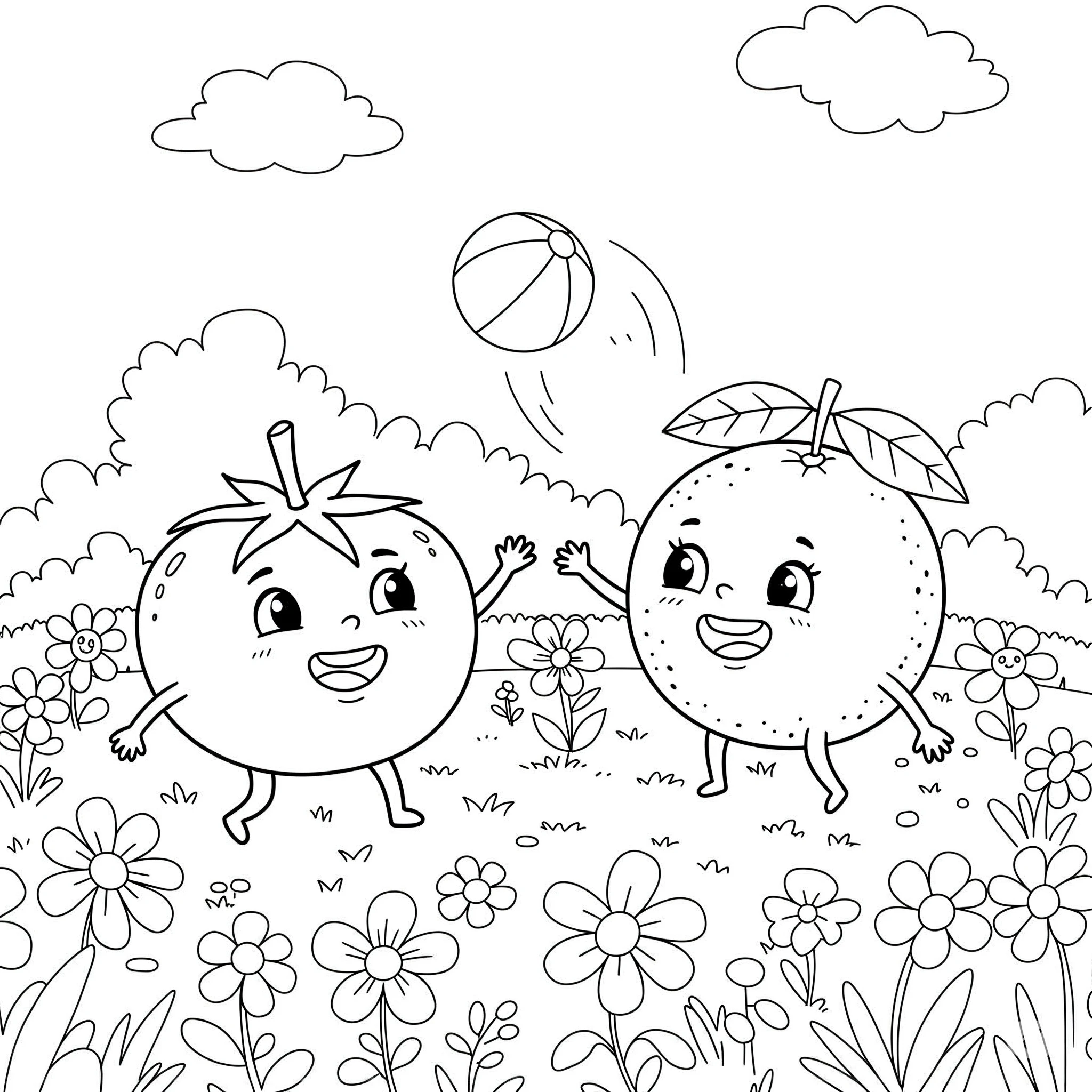 coloriage Tomate a telecharger