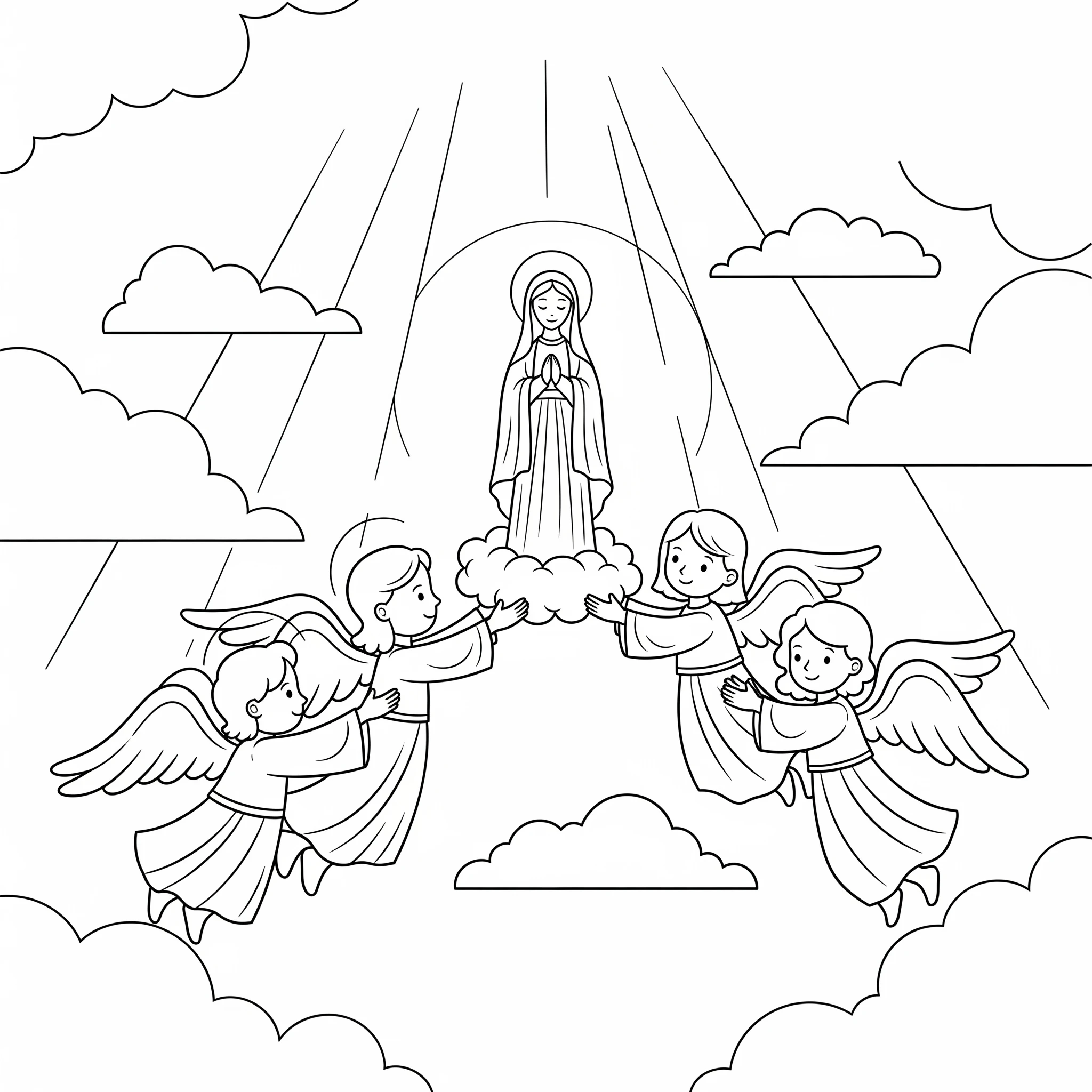 coloriage Assomption de pour enfants