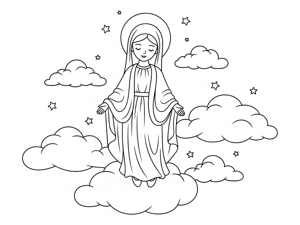coloriage Assomption à imprimer pour enfant de 3 ans