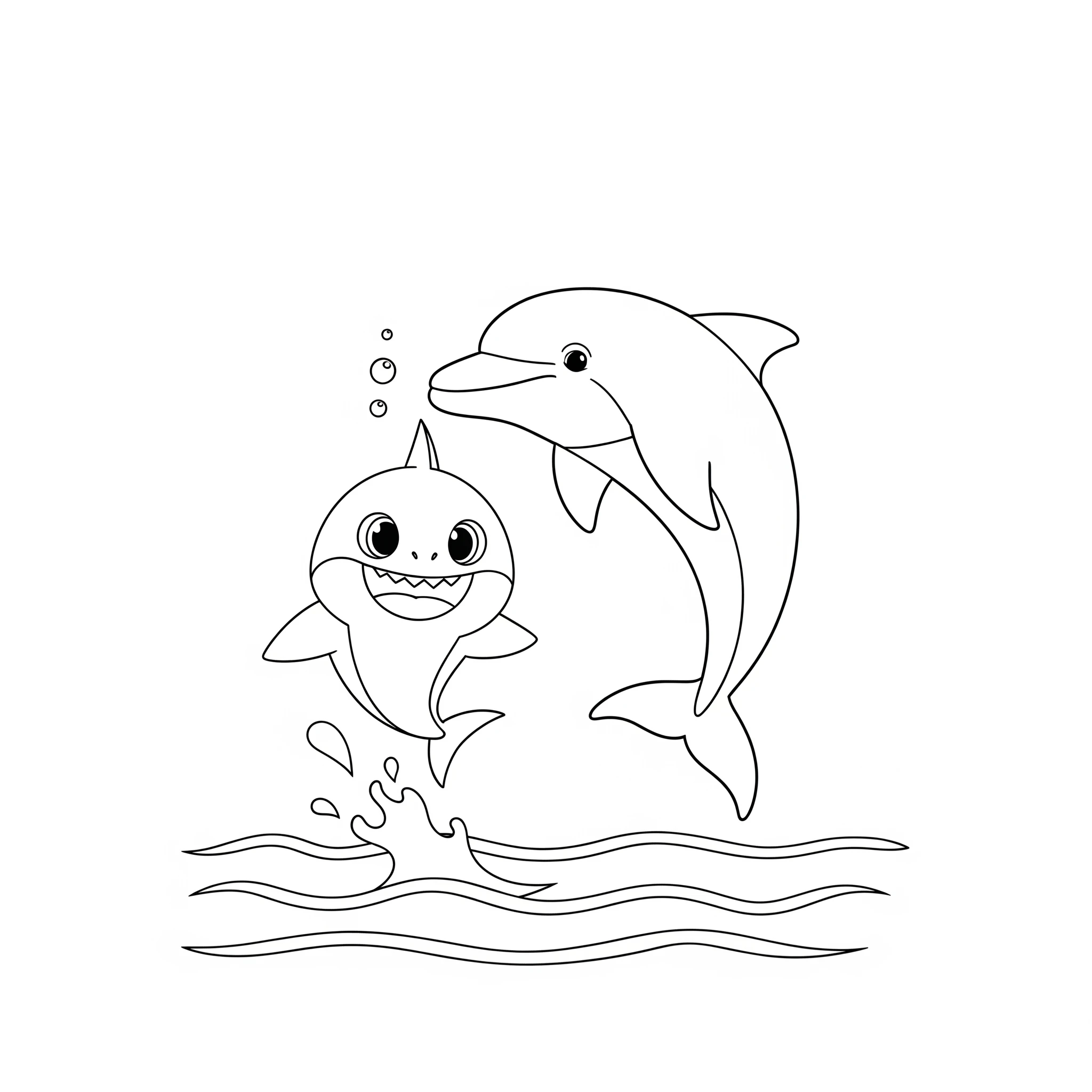 coloriage Baby Shark à imprimer kawaii