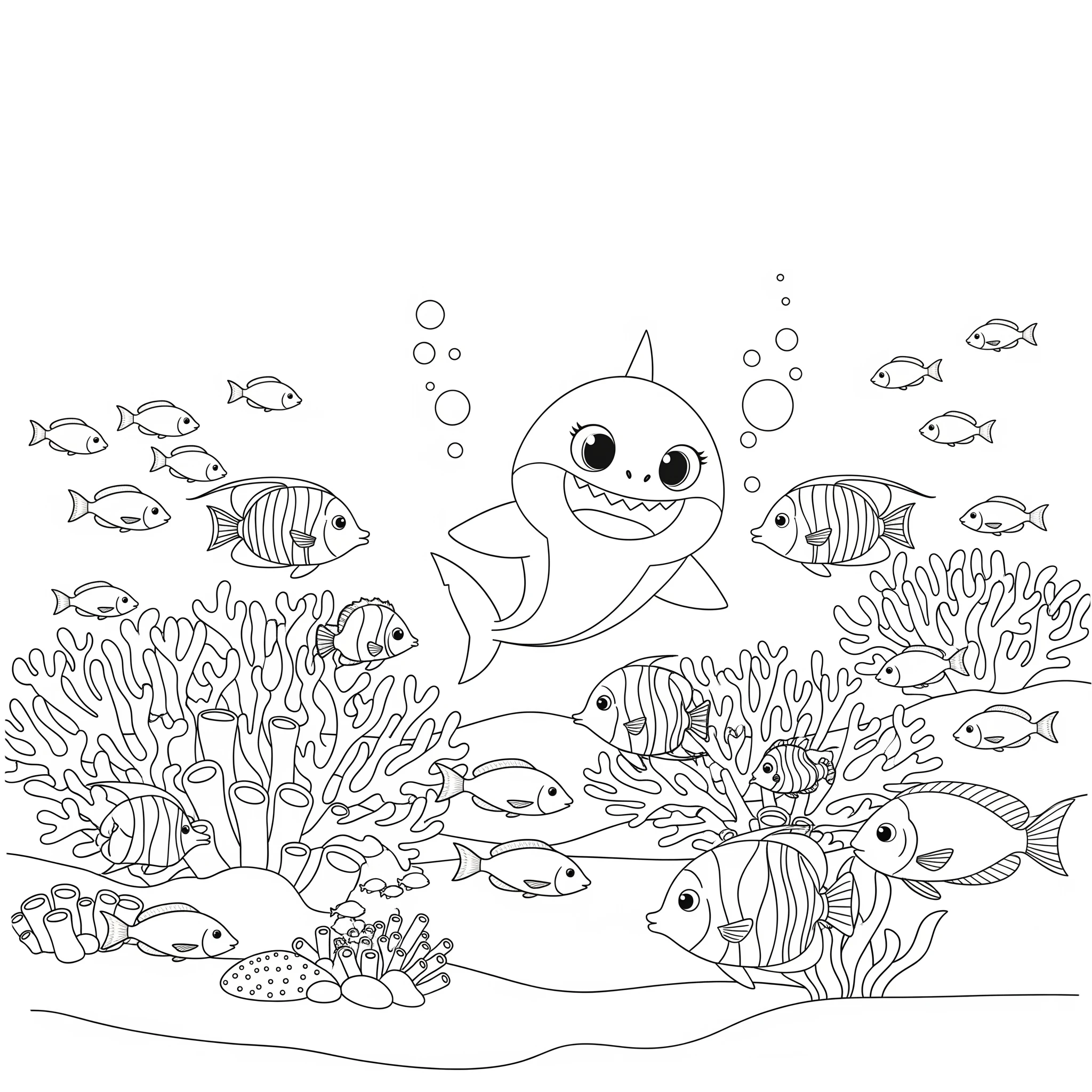 coloriage Baby Shark pour enfant de 5 ans