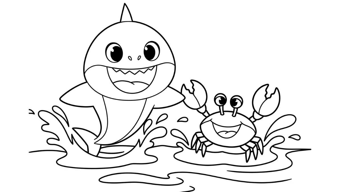 coloriage Baby Shark à imprimer pour enfants