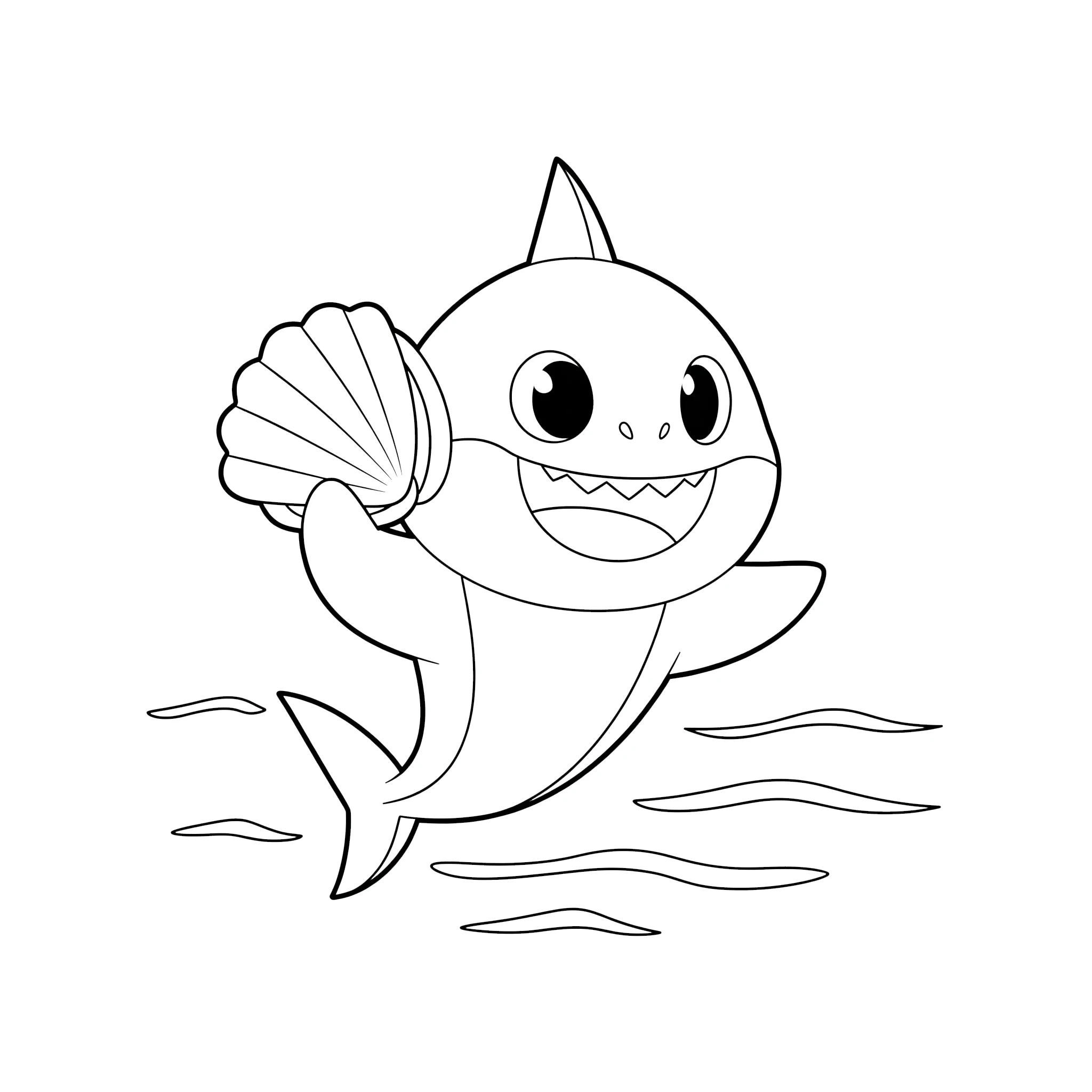 coloriage Baby Shark a colorier en ligne