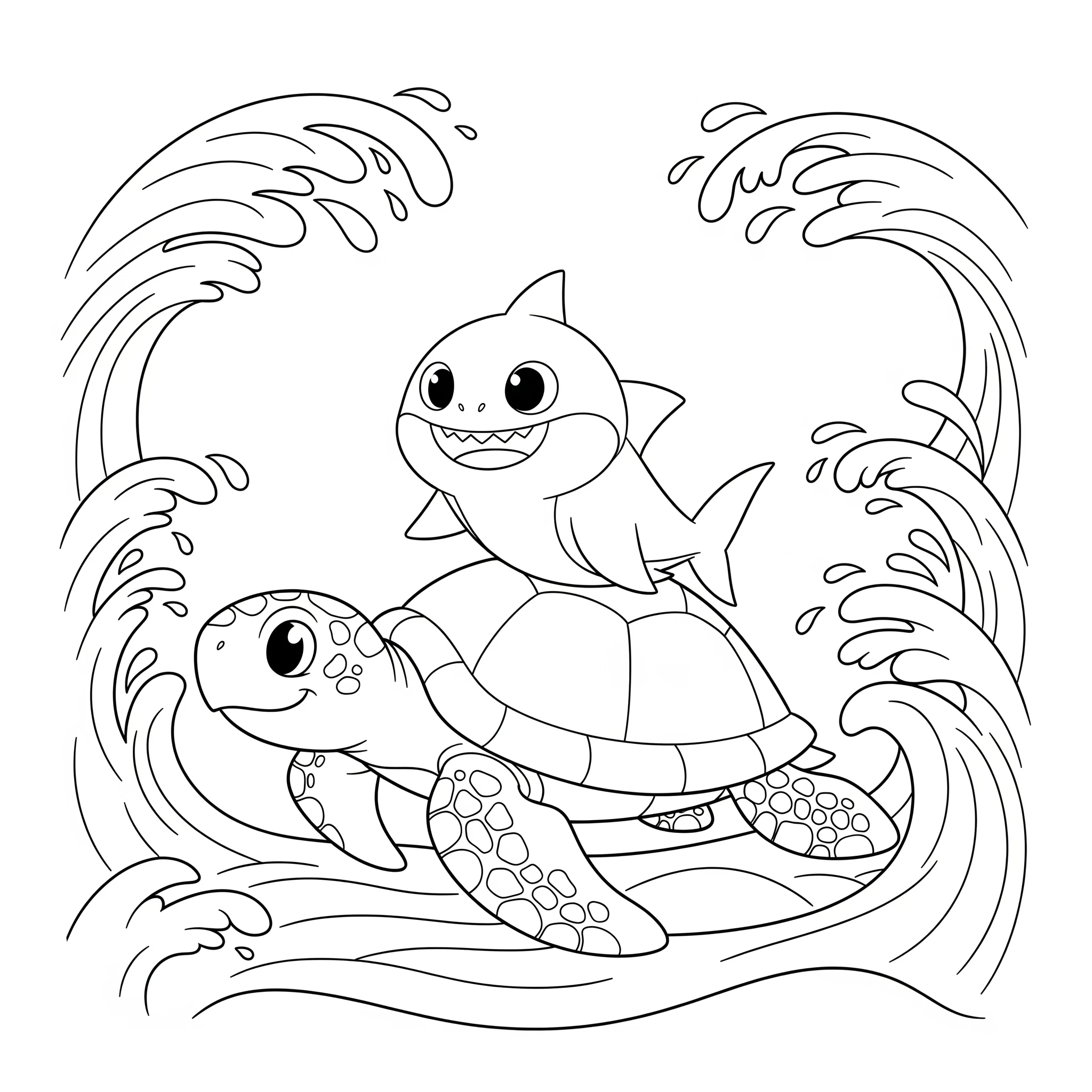 coloriage Baby Shark pour enfant a imprimer gratuit