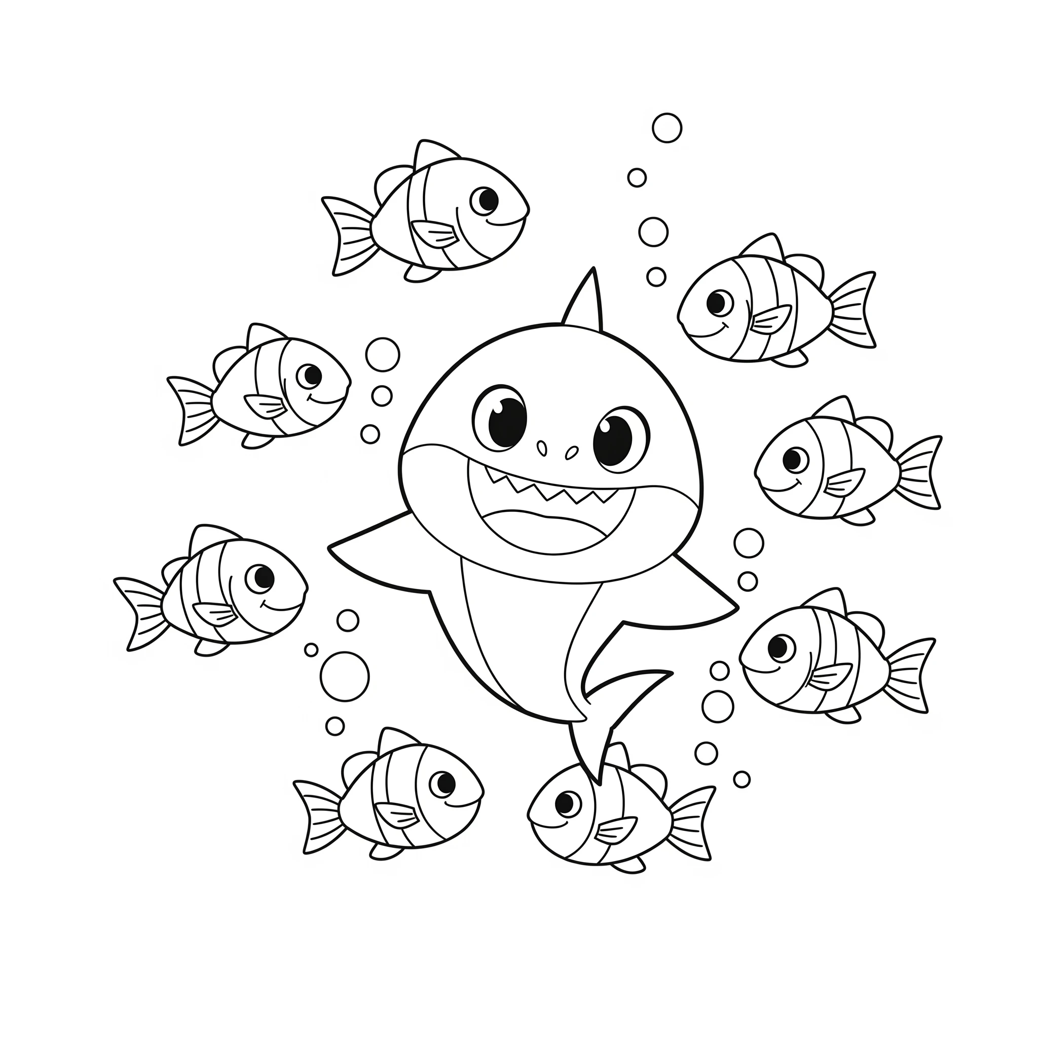 coloriage Baby Shark pour enfant de 4 ans