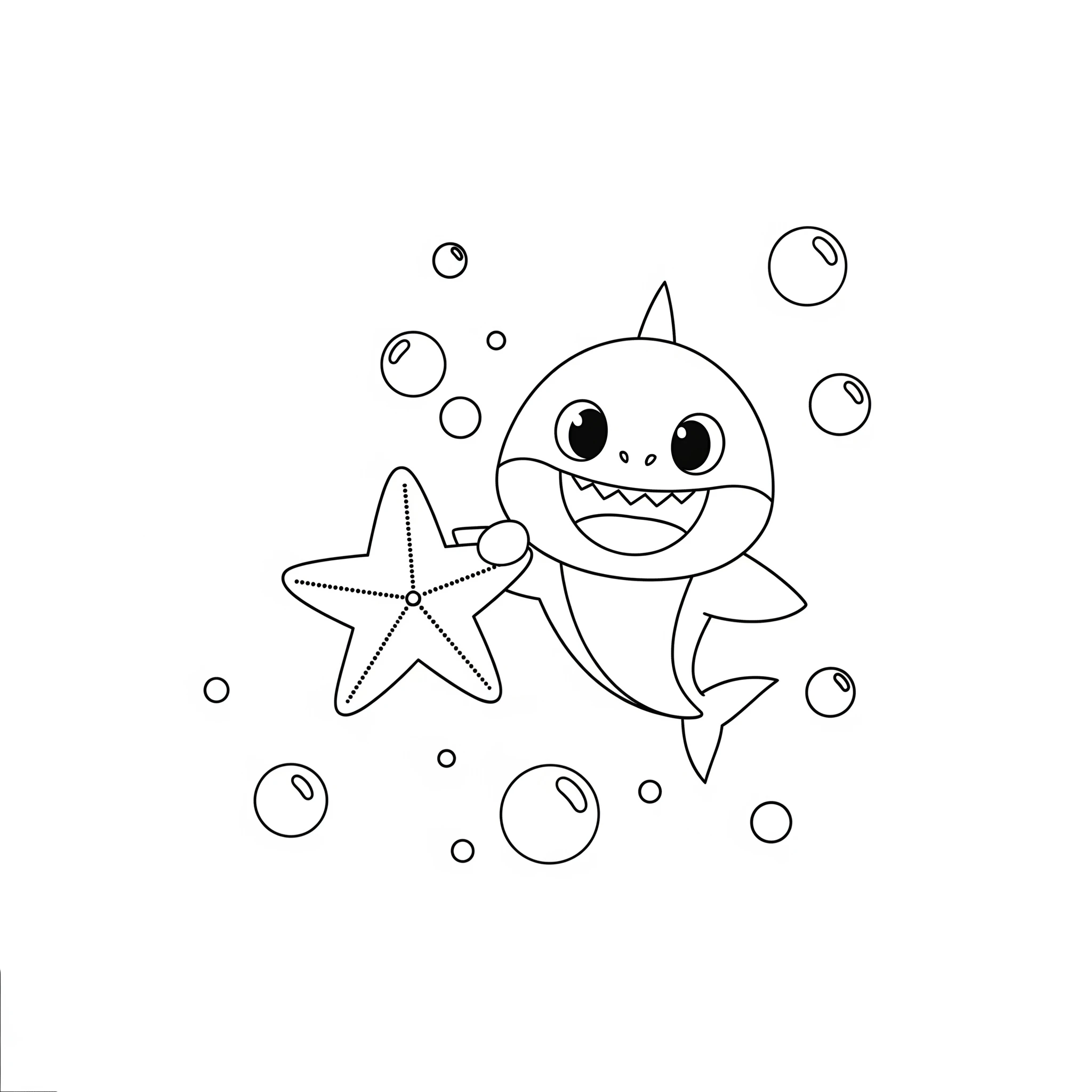 coloriage Baby Shark pour enfant de 8 ans