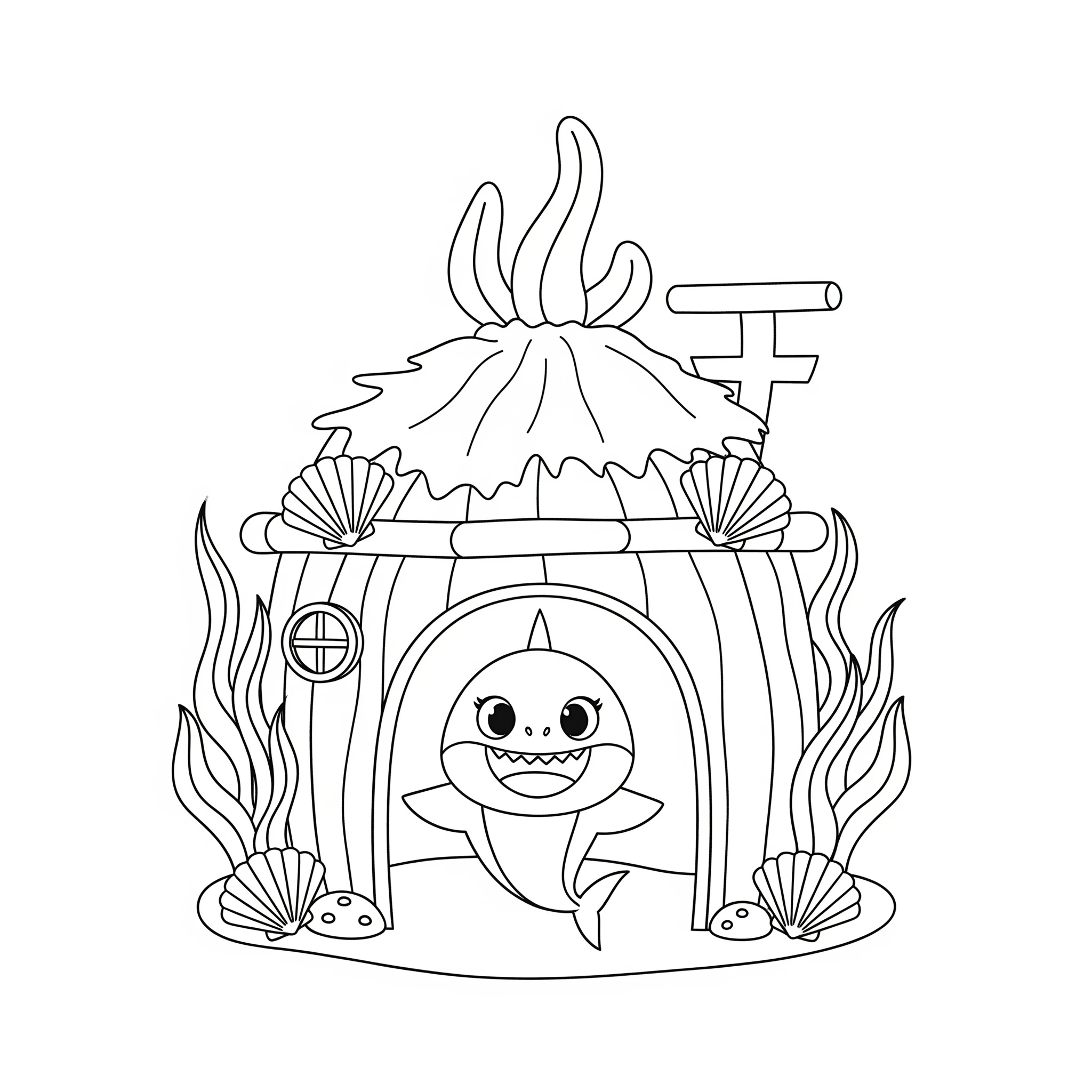 coloriage Baby Shark à imprimer pour enfants 1