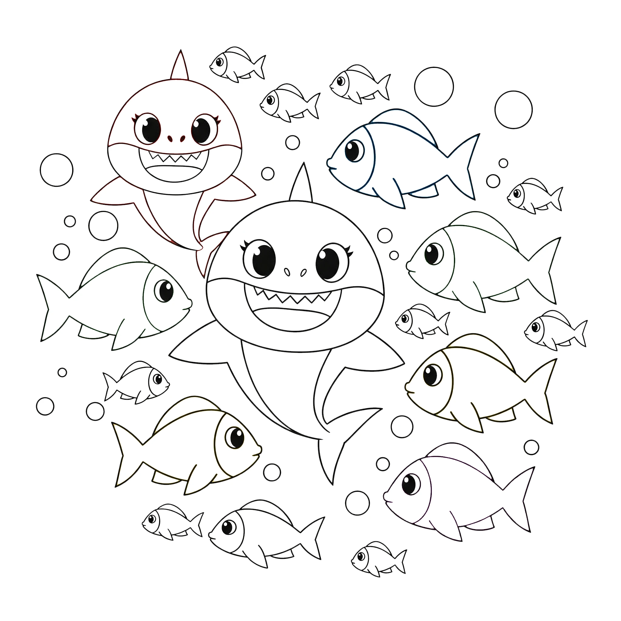 coloriage Baby Shark a dessiner en ligne 1