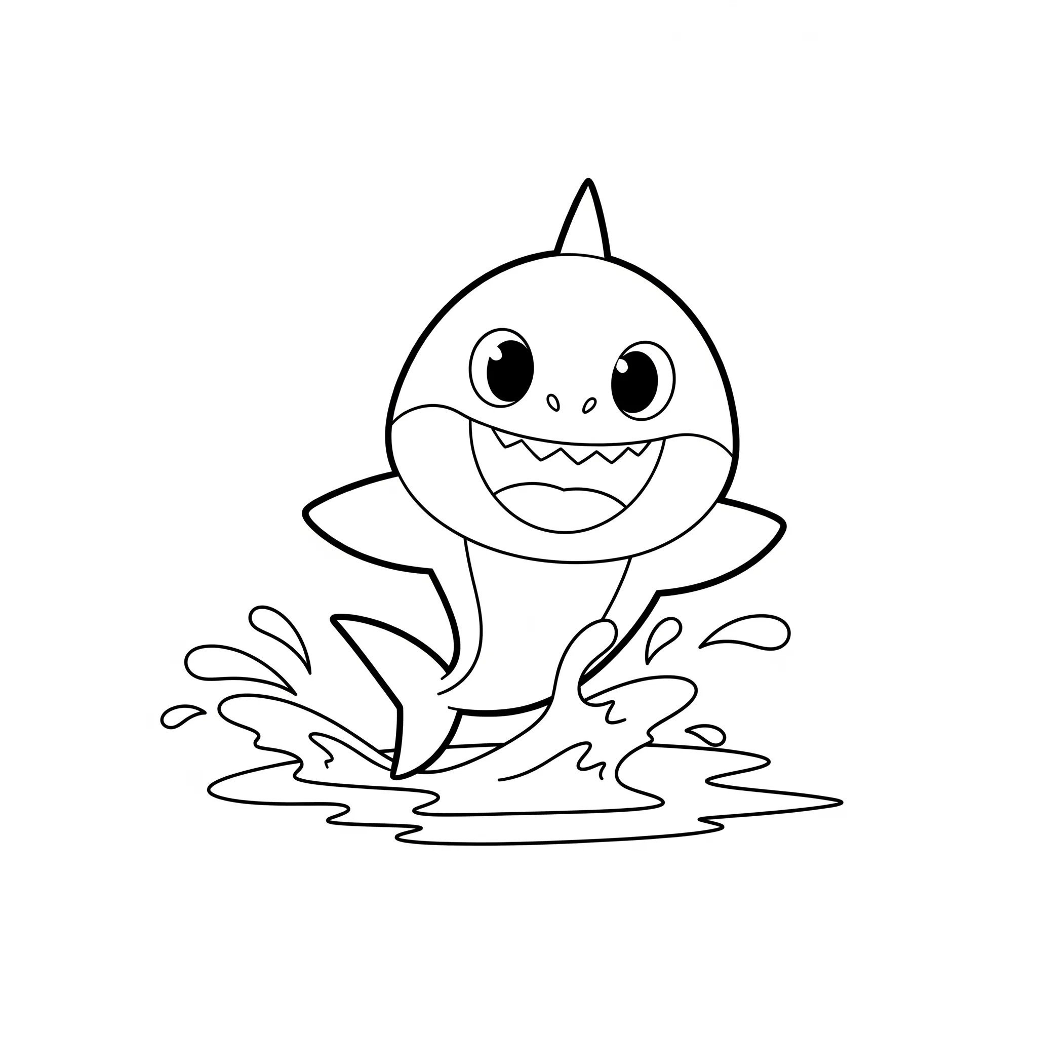 coloriage Bébé Requin Joue pour enfant à imprimer