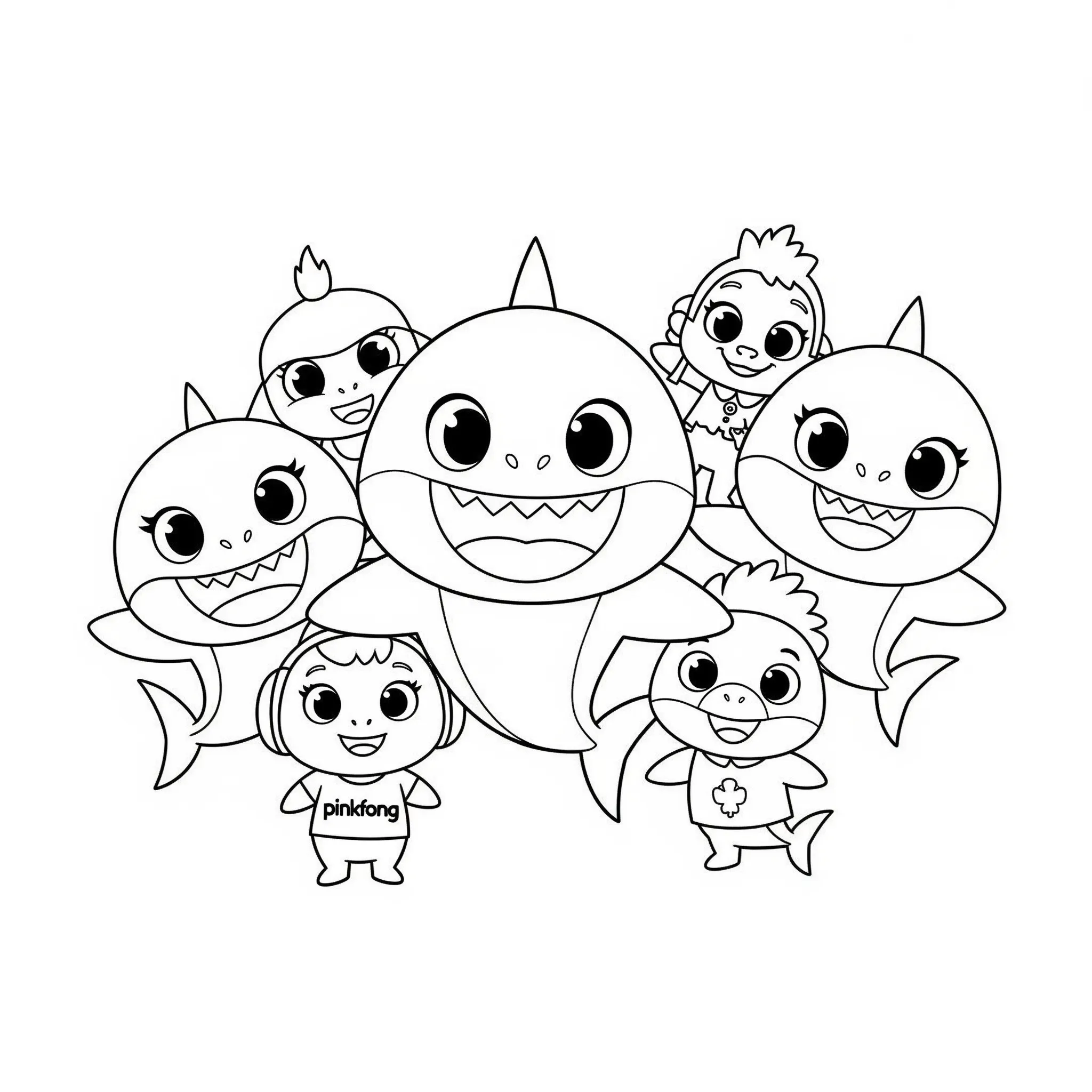 coloriage Bébé Requin et ses Amis et dessin a imprimer