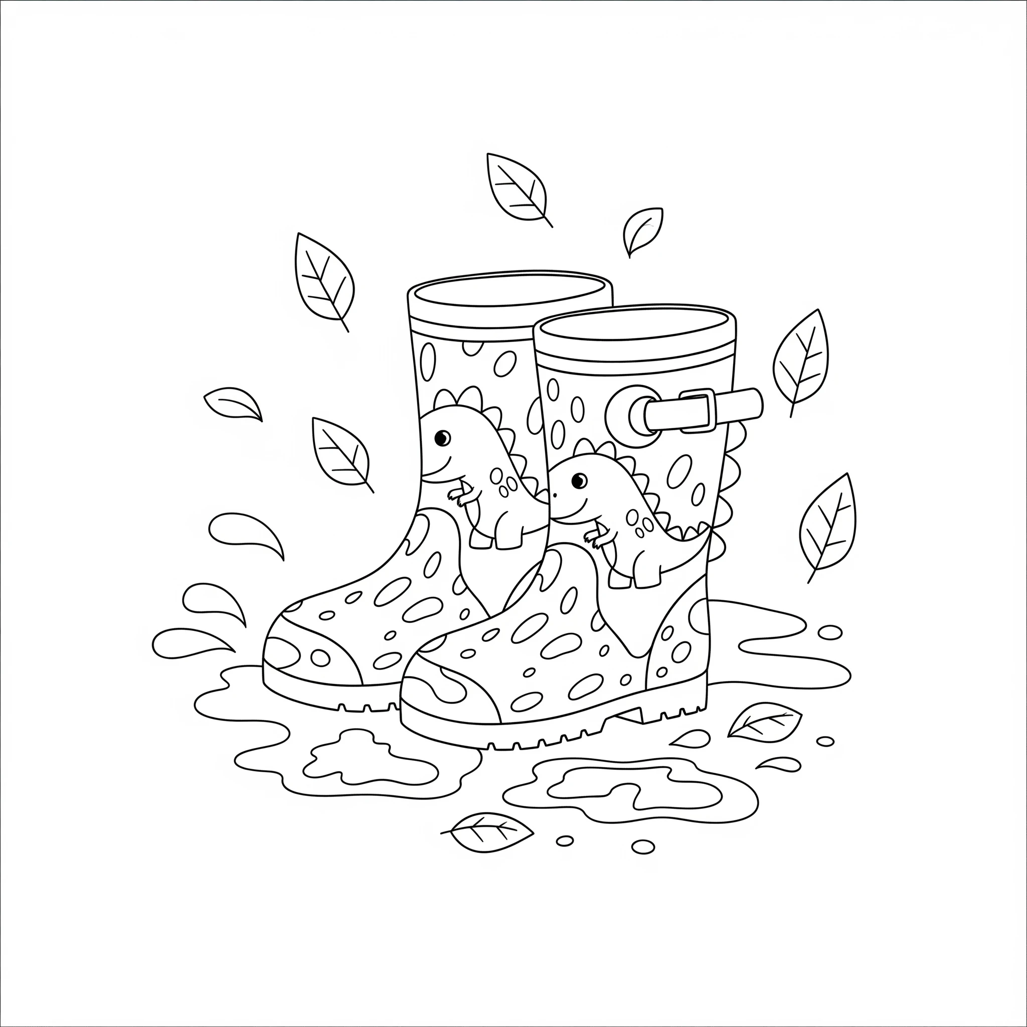 coloriage Bottes de Pluie à imprimer pour enfant de 7 ans