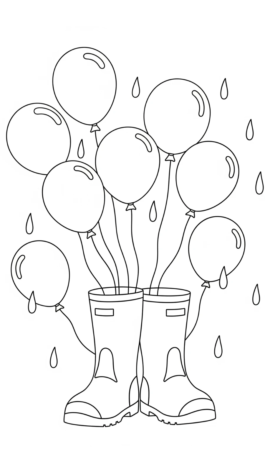 coloriage Bottes de Pluie pour enfant de 6 ans