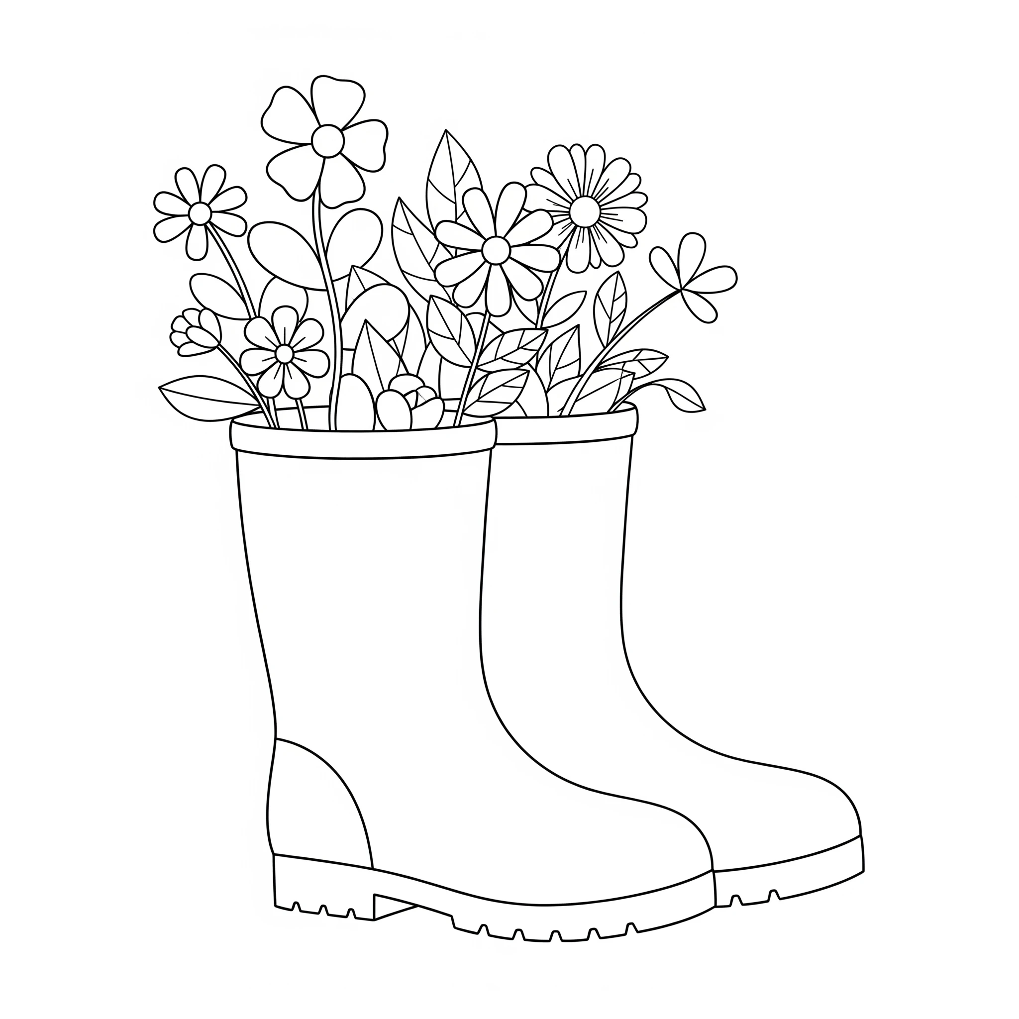 image de coloriage Bottes de Pluie pour enfant