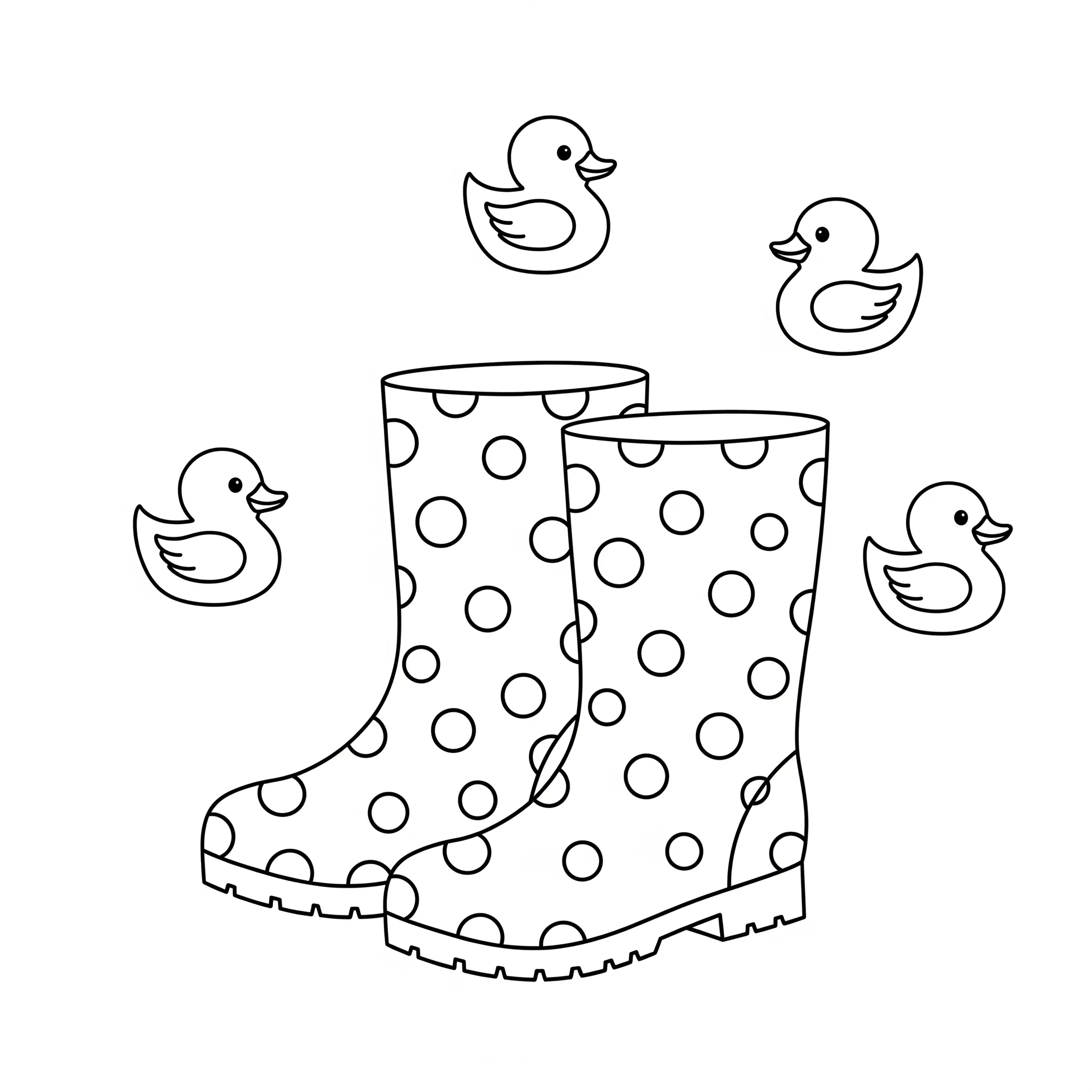 coloriage Bottes de Pluie à imprimer pour enfant de 3 ans