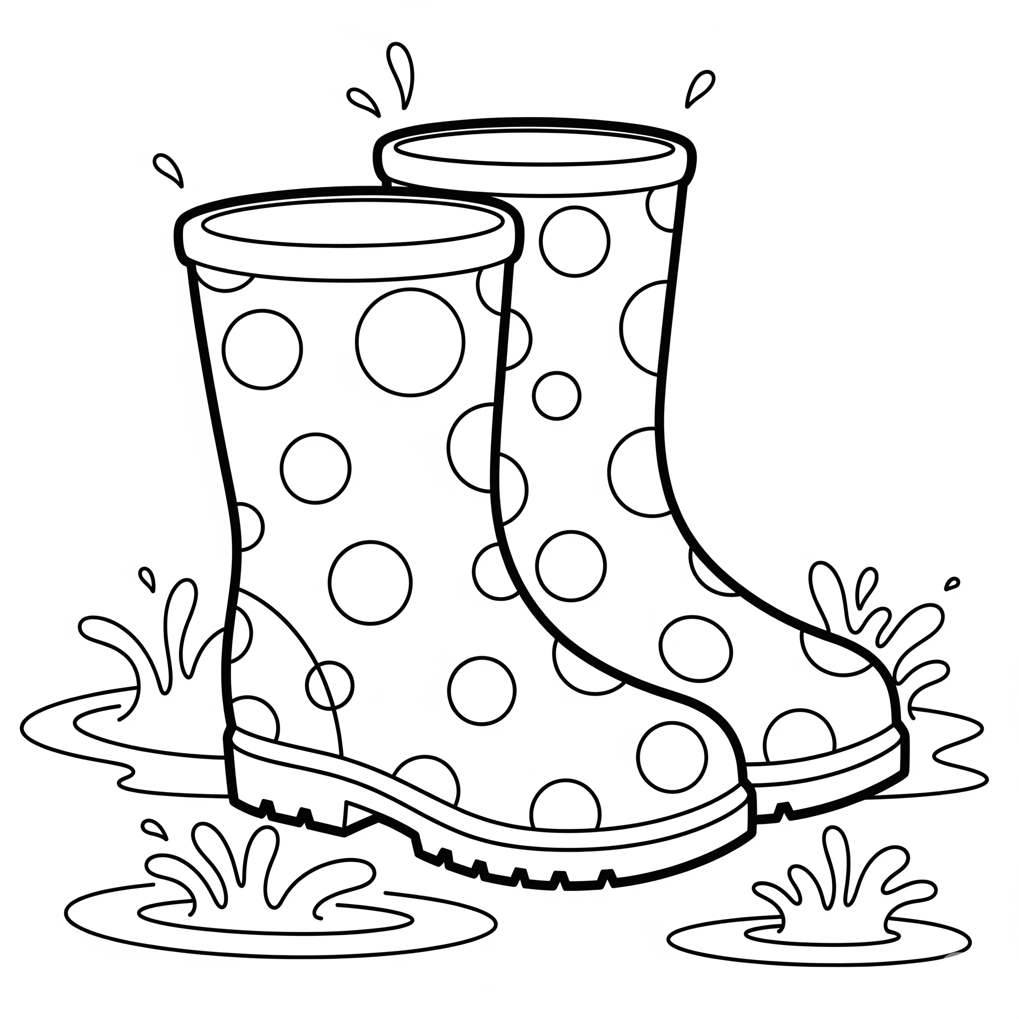 coloriage Bottes de Pluie et apprentissage
