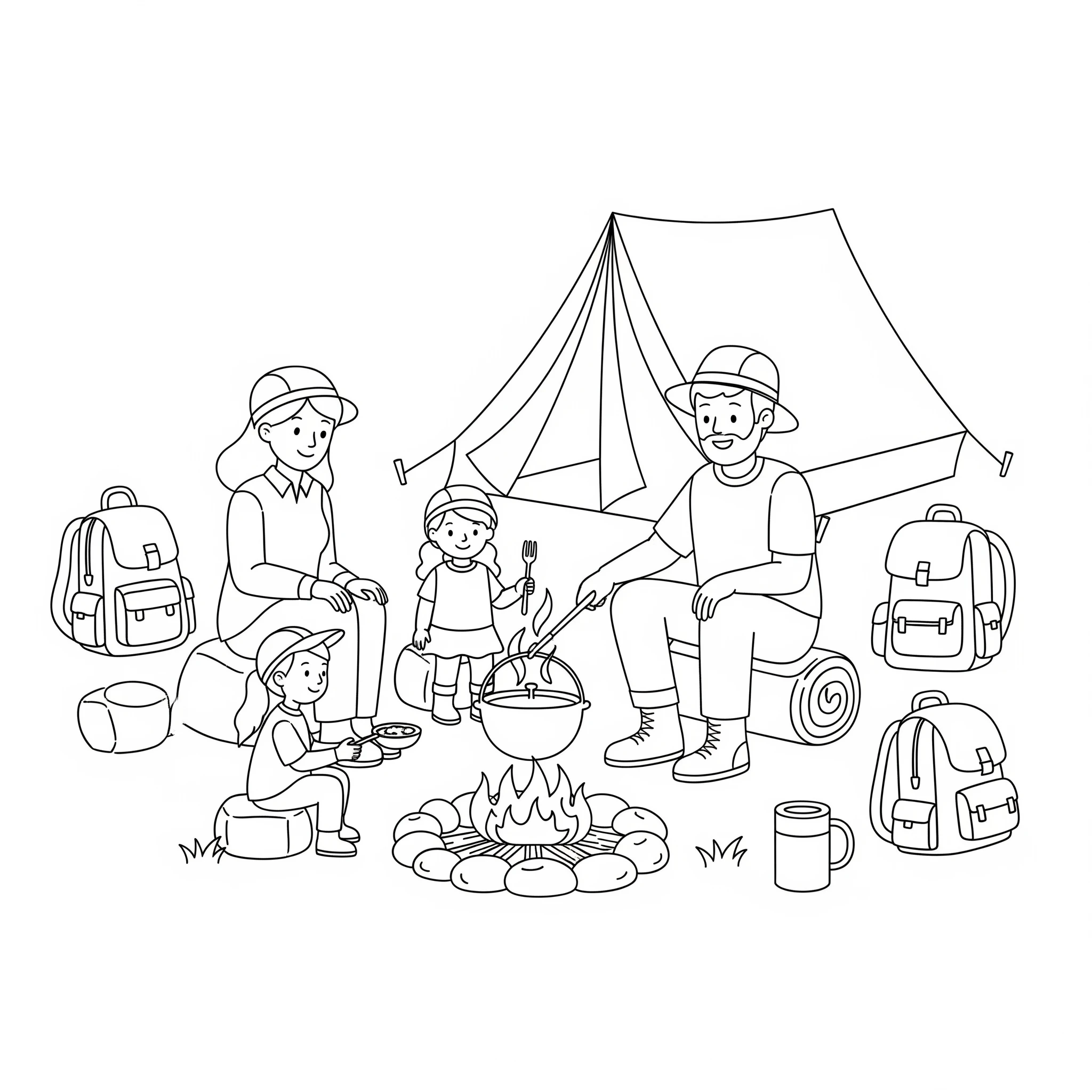 coloriage Camping à imprimer pour enfant de 10 ans