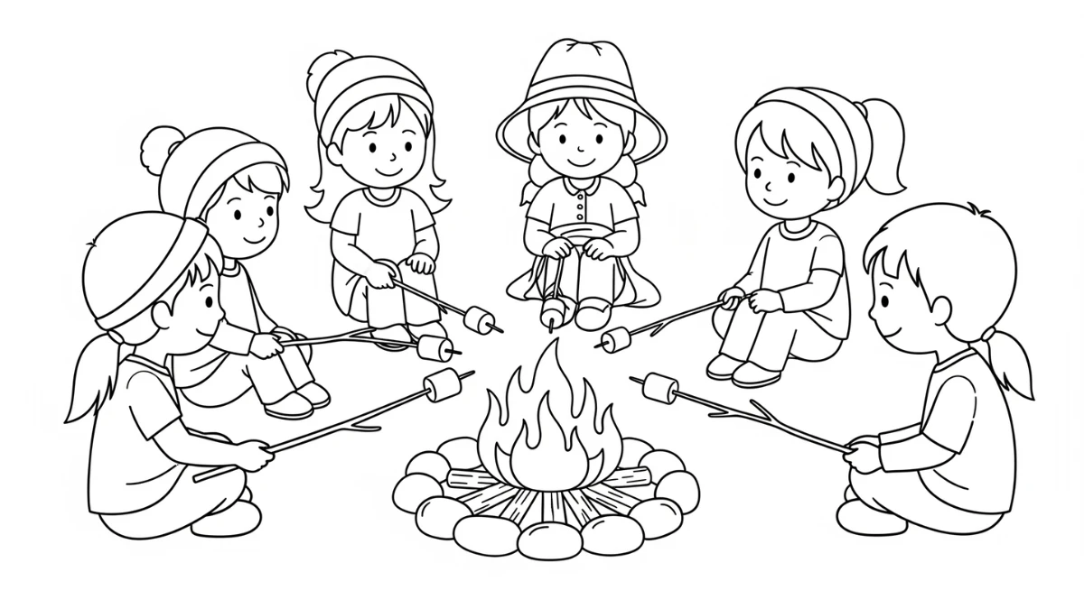 imprimer coloriage Camping gratuit