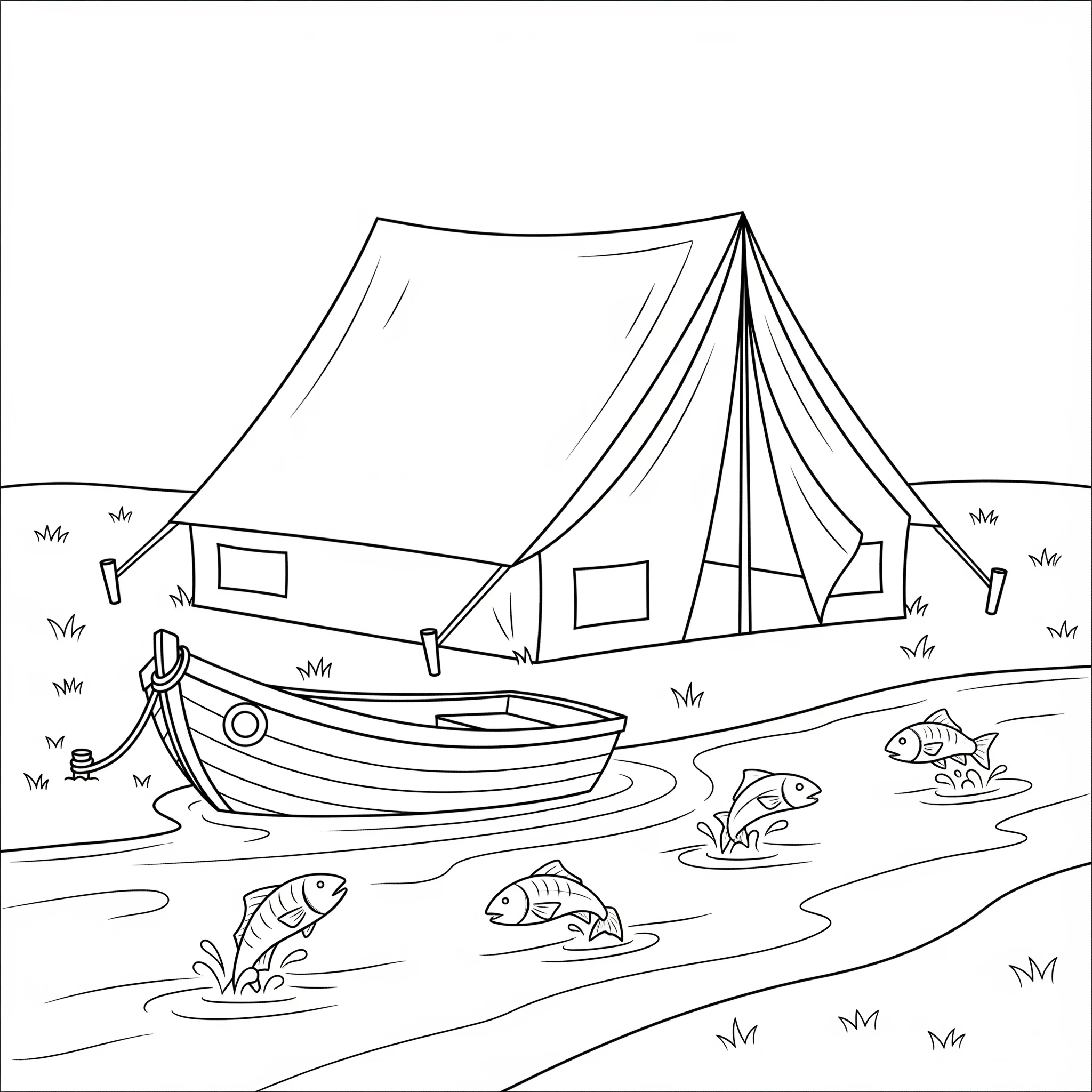 a imprimer coloriage Camping gratuit