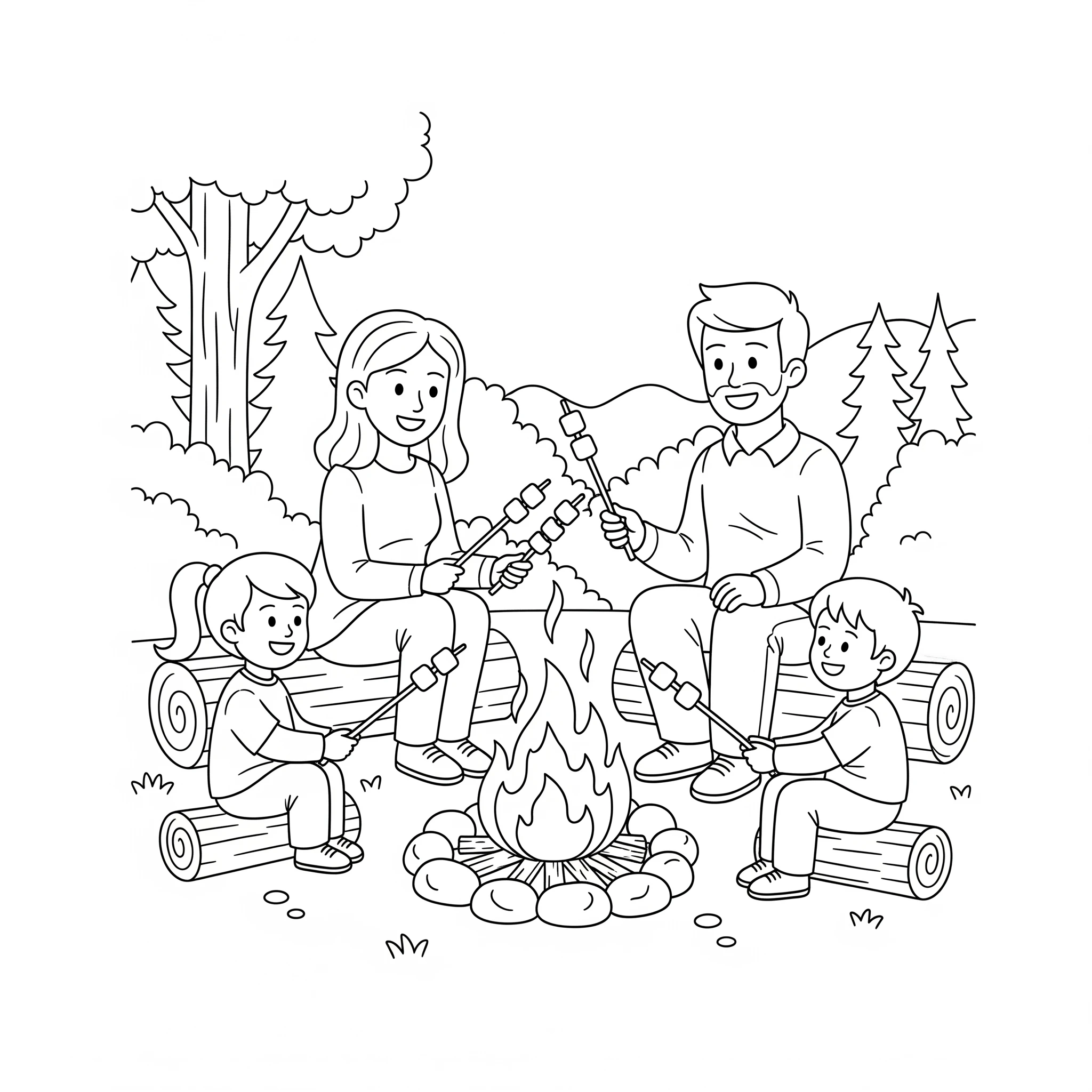 coloriage Camping a imprimer gratuitement
