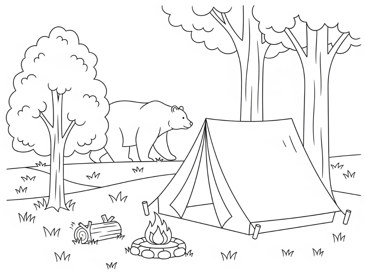 imprimer coloriage Camping pour enfant