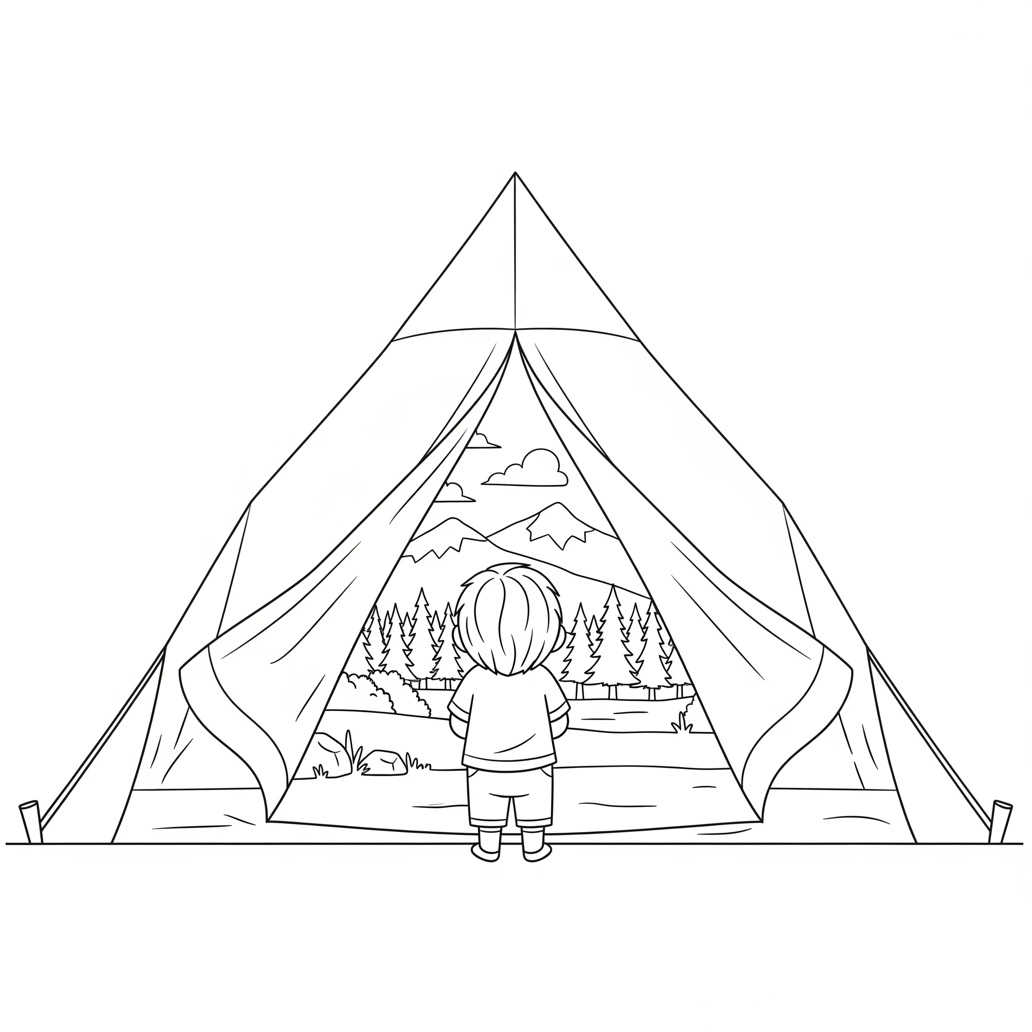 coloriage Camping pour bebe a imprimer