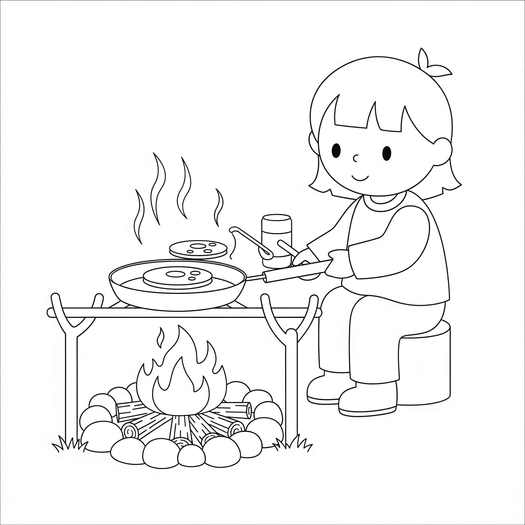 coloriage Camping à imprimer pour enfant de 4 ans