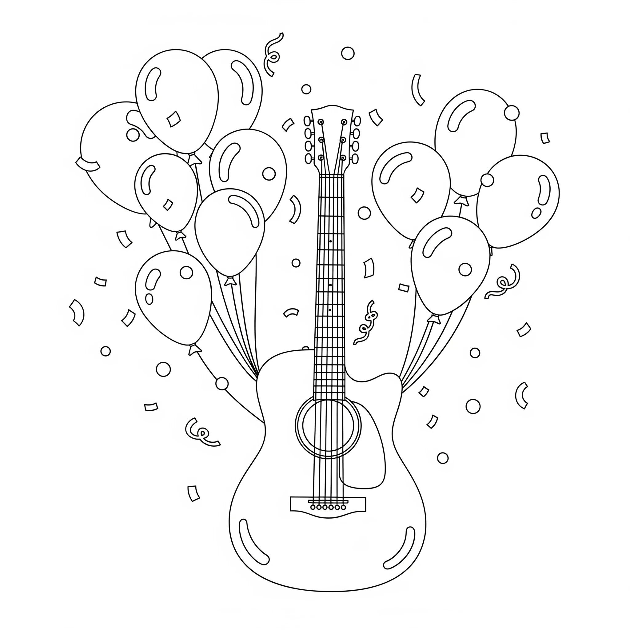 coloriage Guitare à imprimer pour enfant de 4 ans